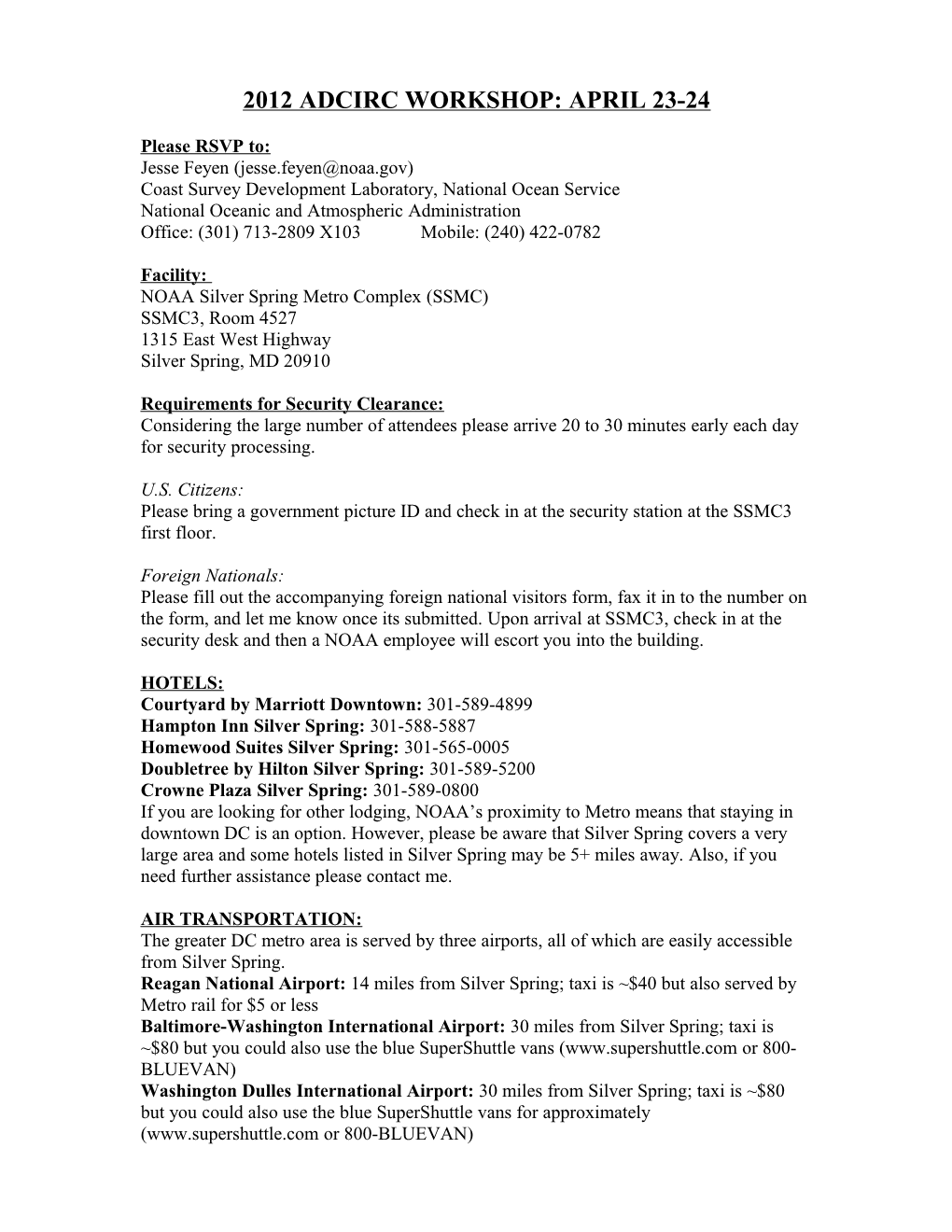 Directions to Noaa Silver Spring