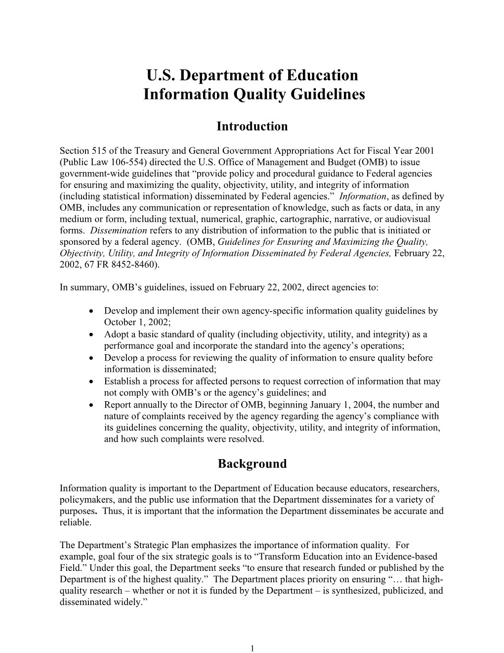 Information Quality Guidelines (MS Word)