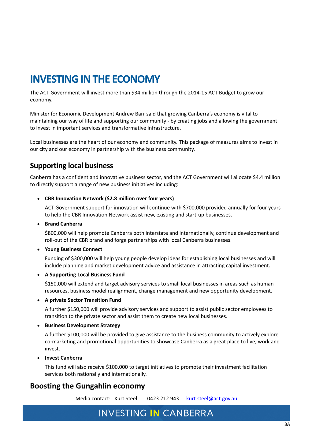 ACT Government Budget 2014