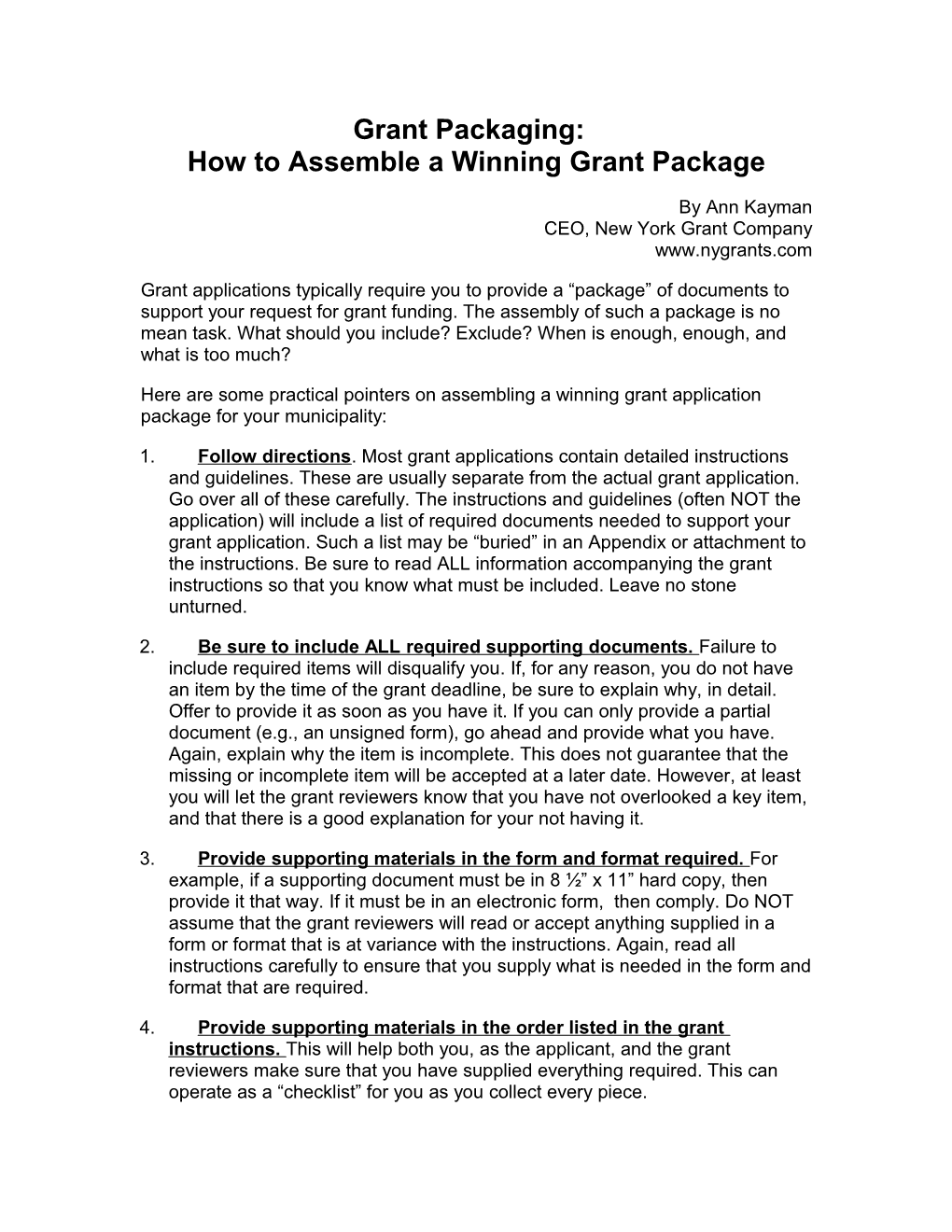 Grant Packaging: How to Assemble a Winning Grant Package