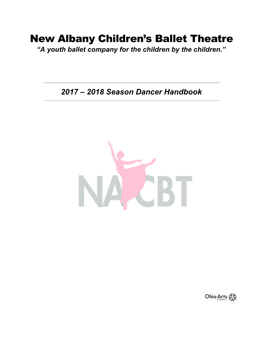 New Albany Children S Ballet Theatre: Dancer Handbook