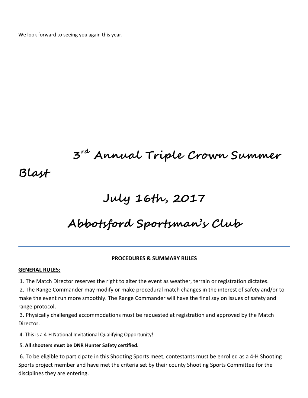 3Rdannual Triple Crown Summer Blast