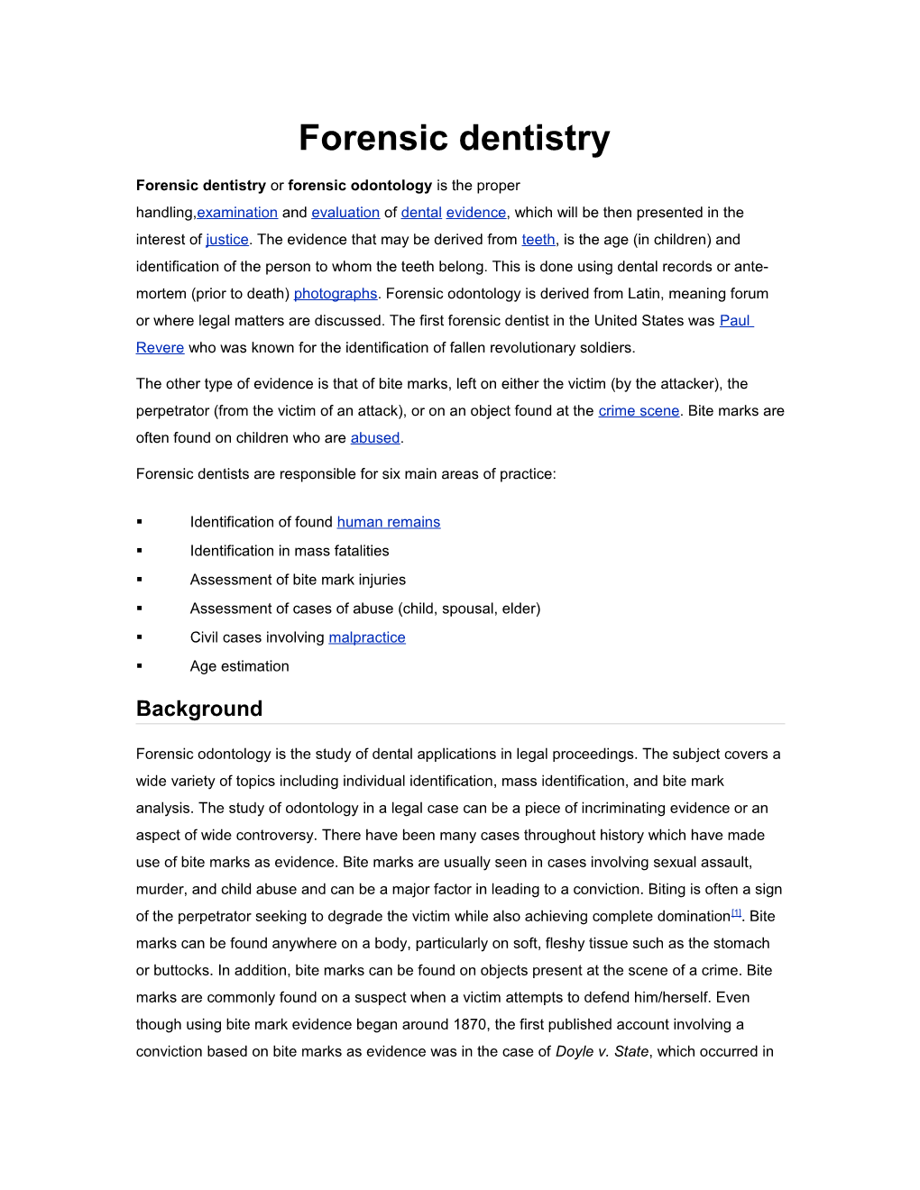 Forensic Dentistry