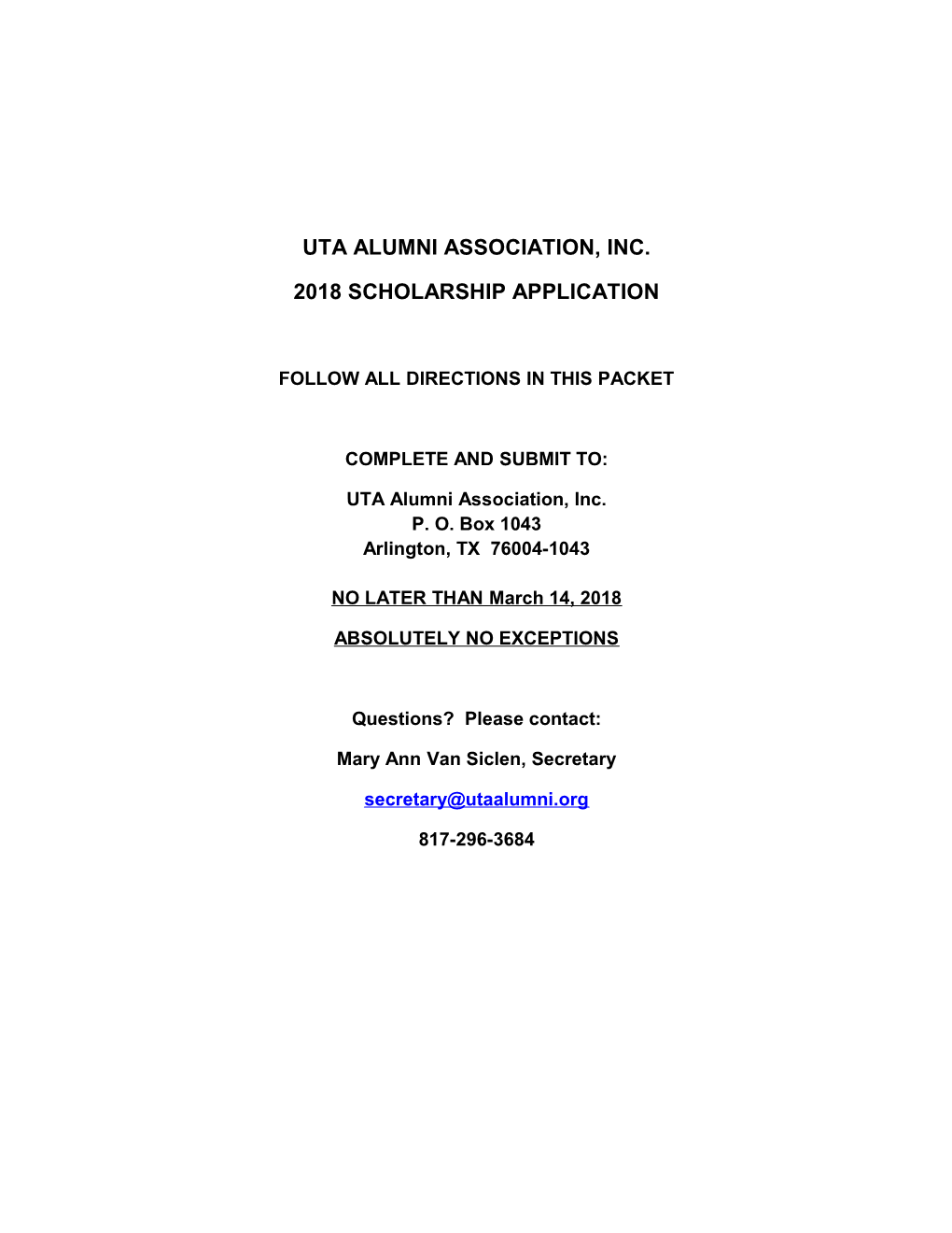 Uta Alumni Association, Inc