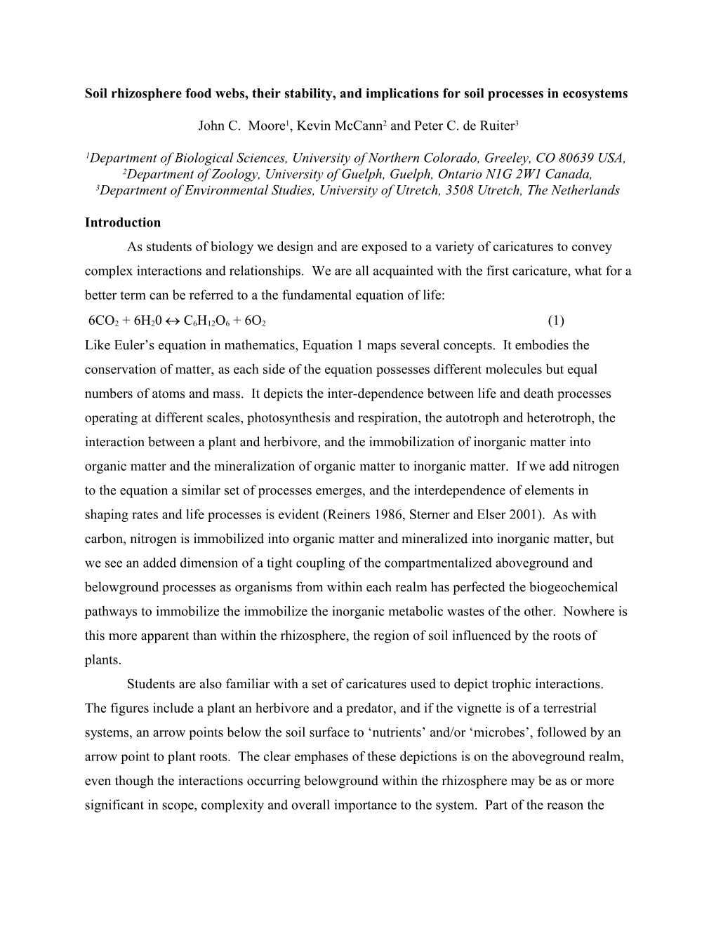 Modelling the Rhizosphere