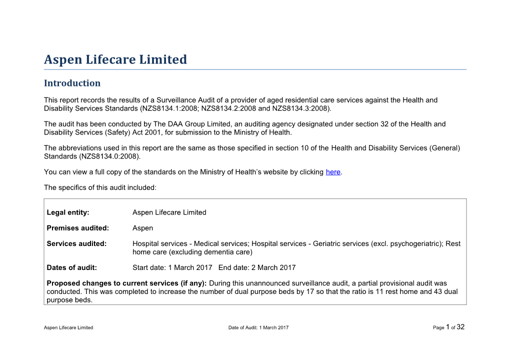 Aspen Lifecare Limited