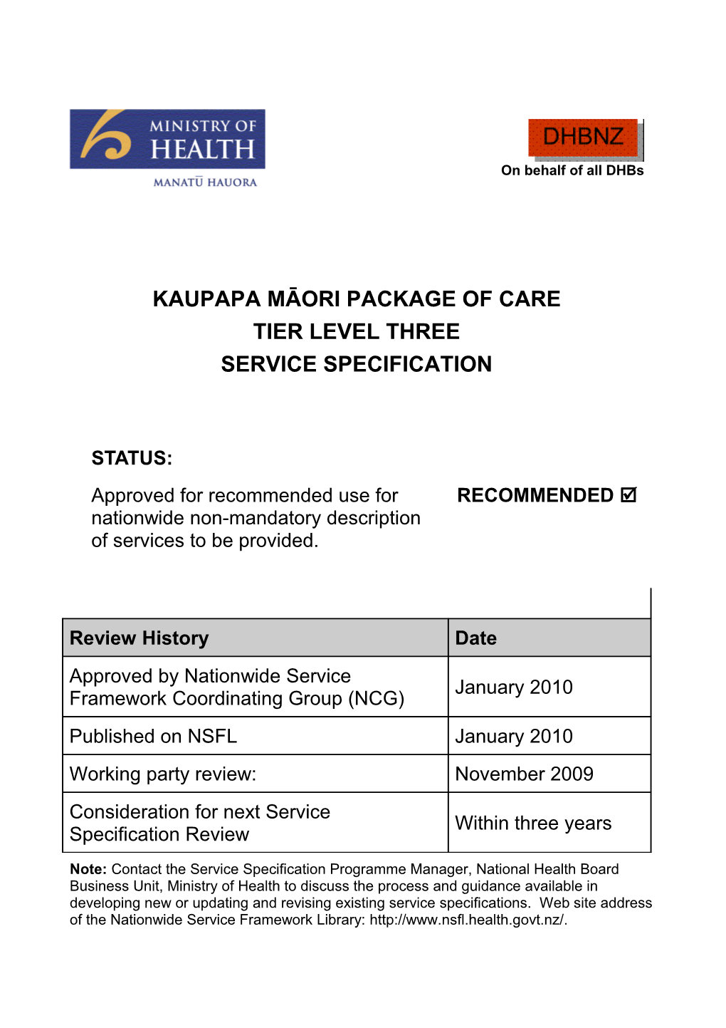 Kaupapa Māoripackage of Care