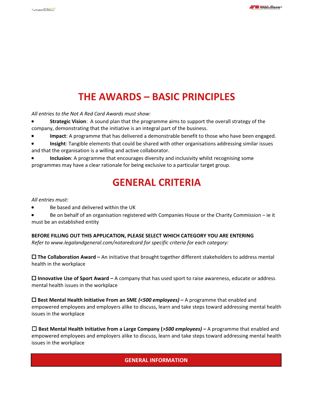 The Awards Basic Principles
