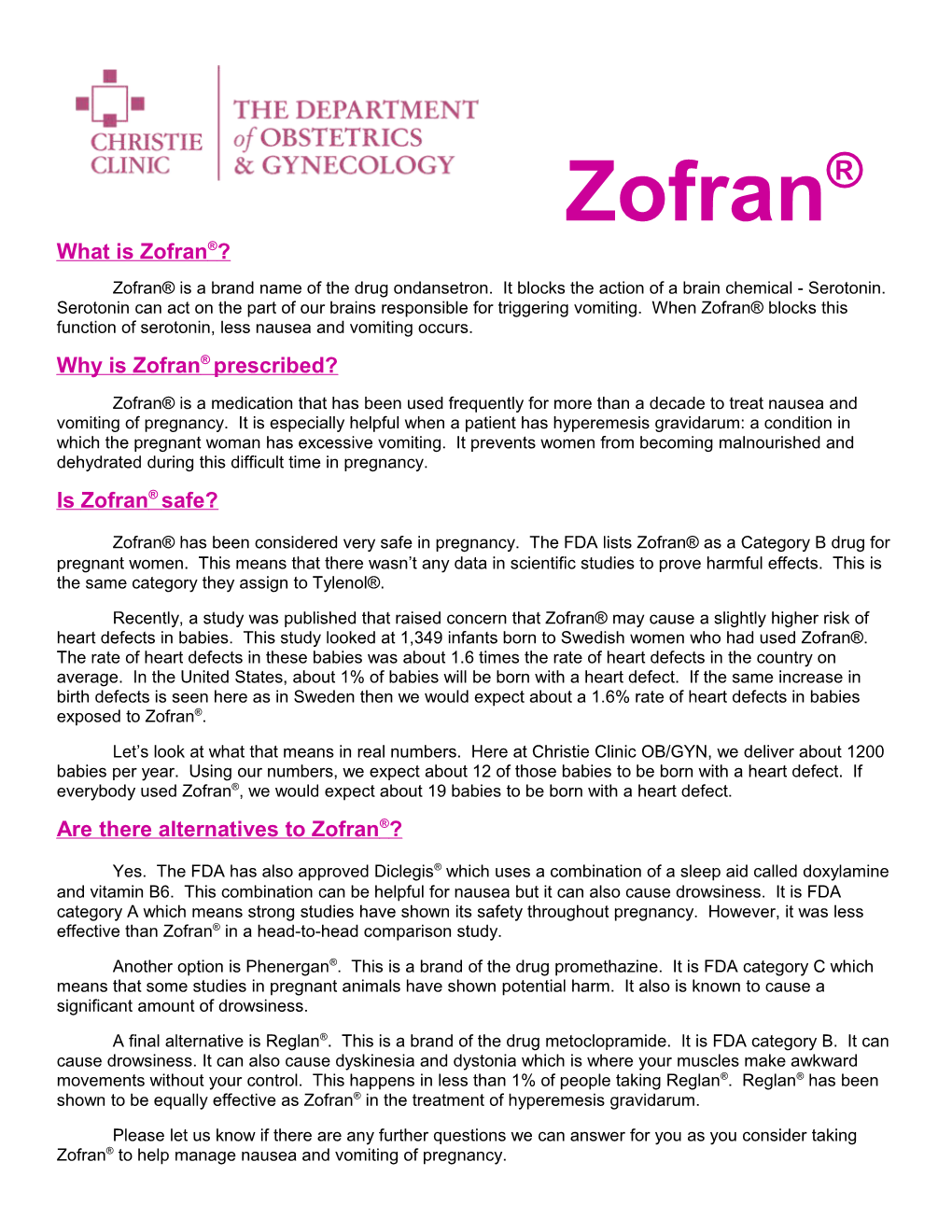 What Is Zofran ?