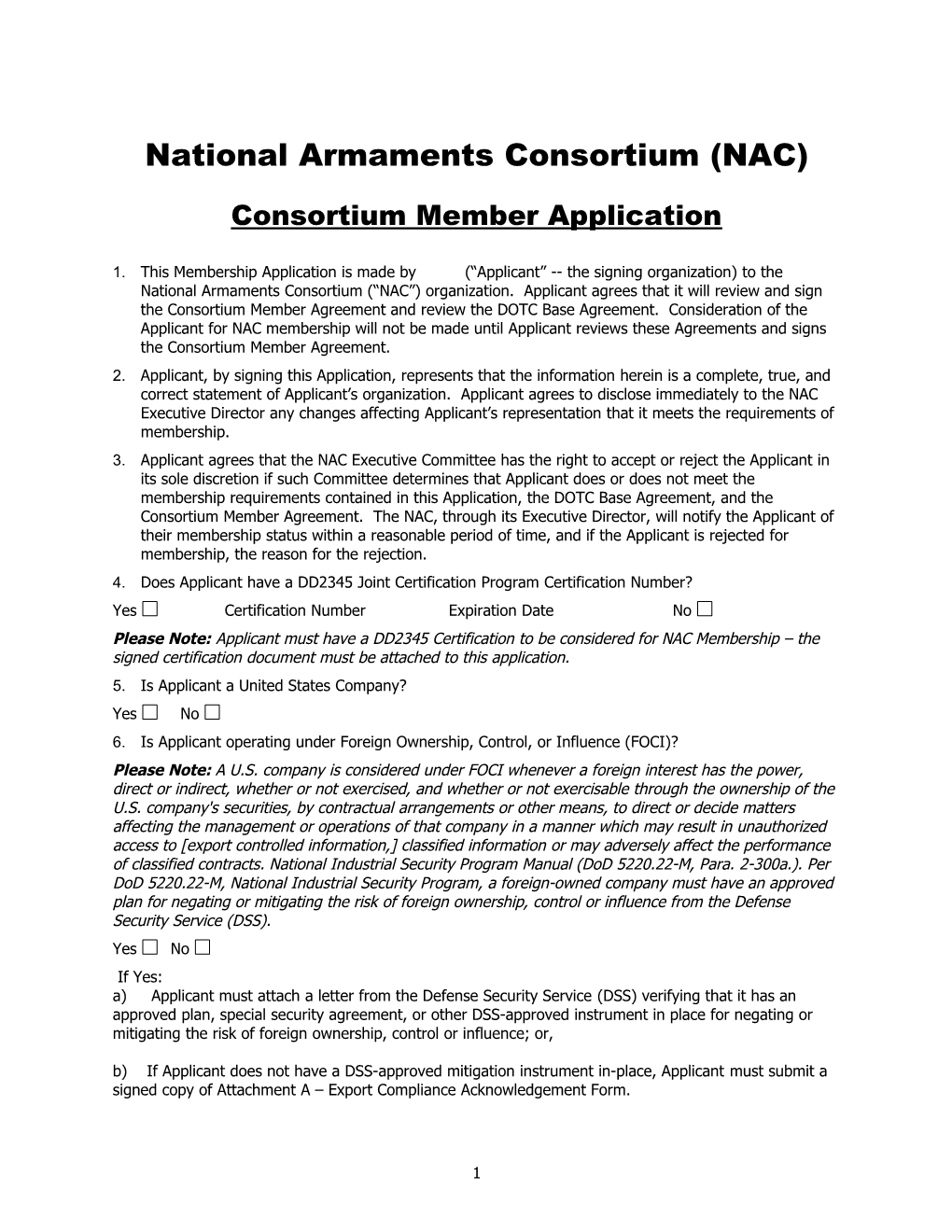 National Armaments Consortium(NAC)