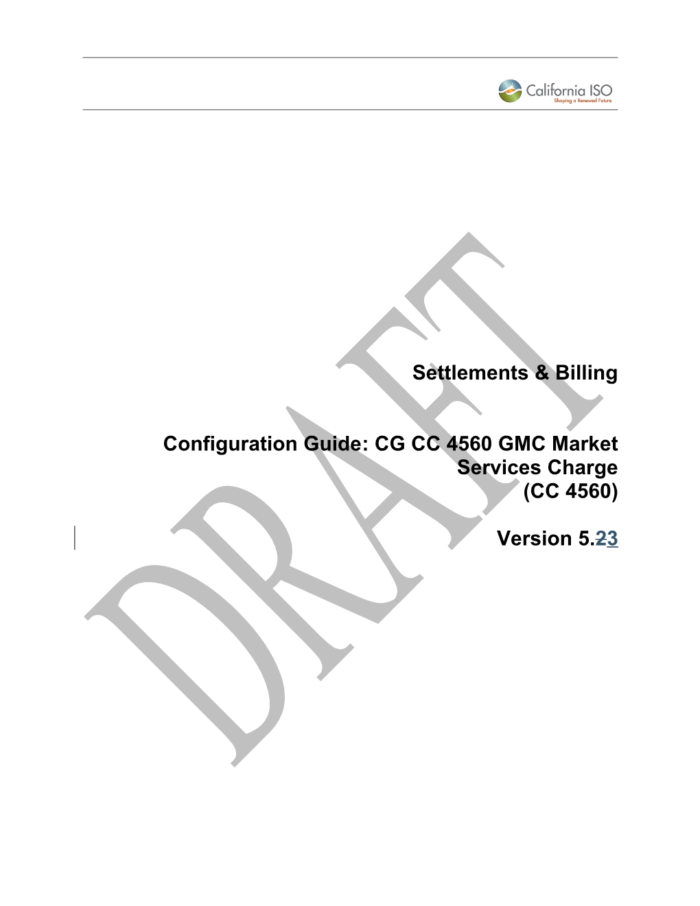 CG CC 4560 GMC Market Services Charge