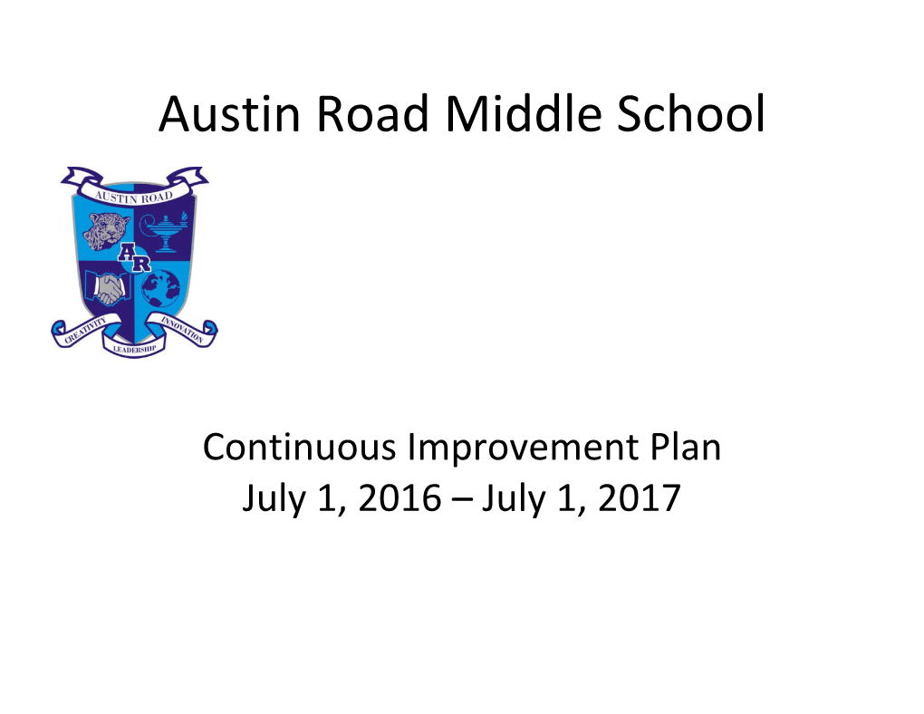 Arms School Improvement Plan - July 2016-July 2017