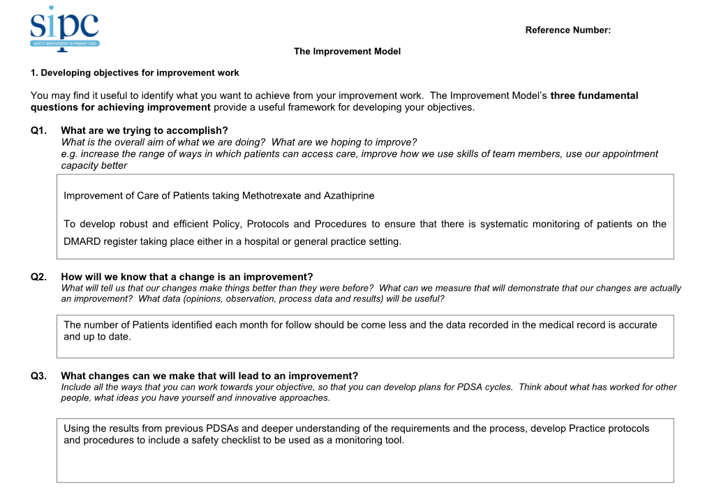 The Model for Improvement