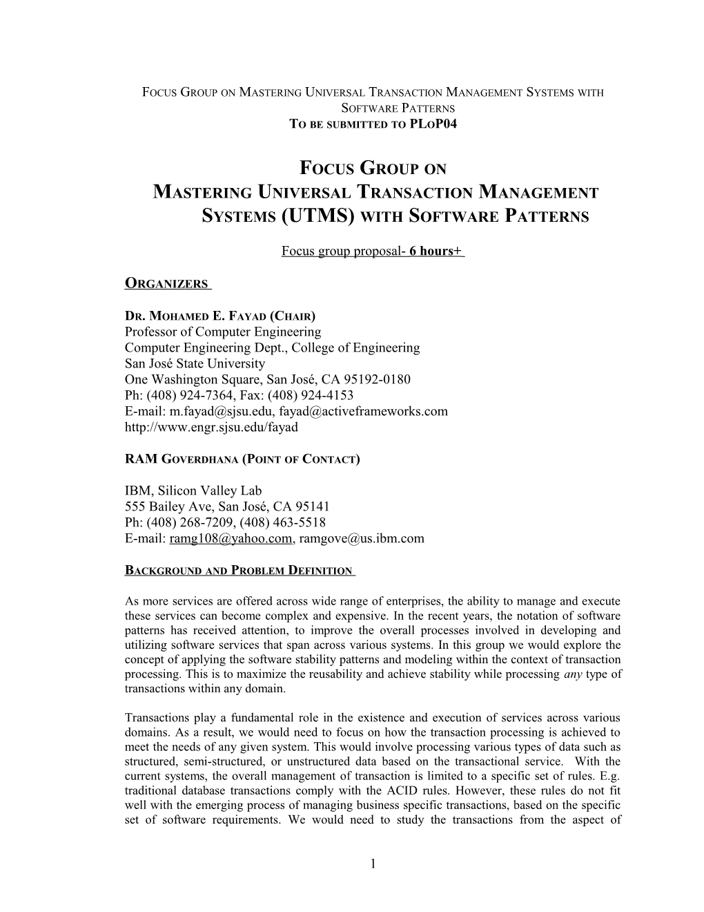 Mastering Universal Transaction Management Systems (Utms) with Software Patterns