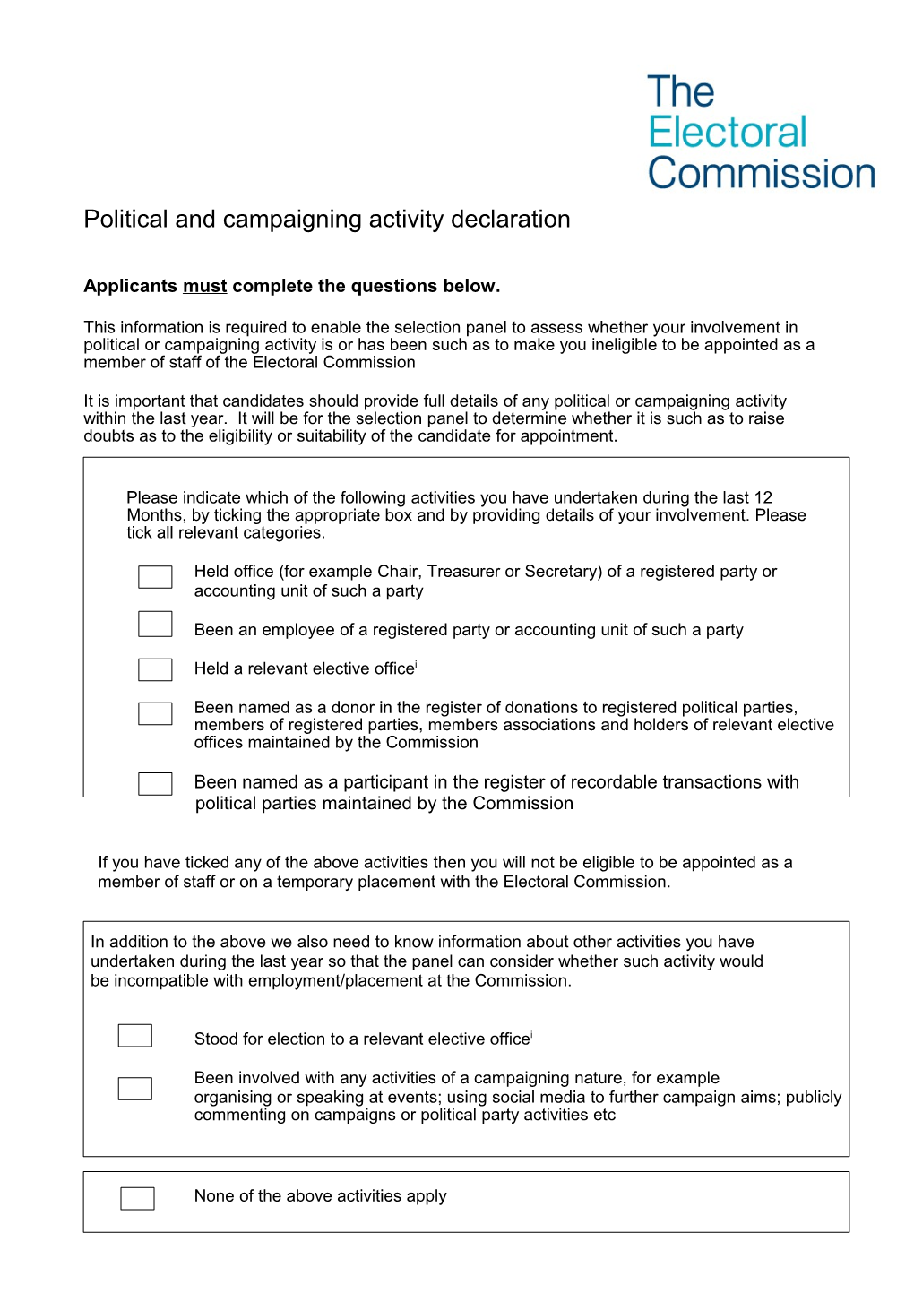 Baseline Security Standard Checklist