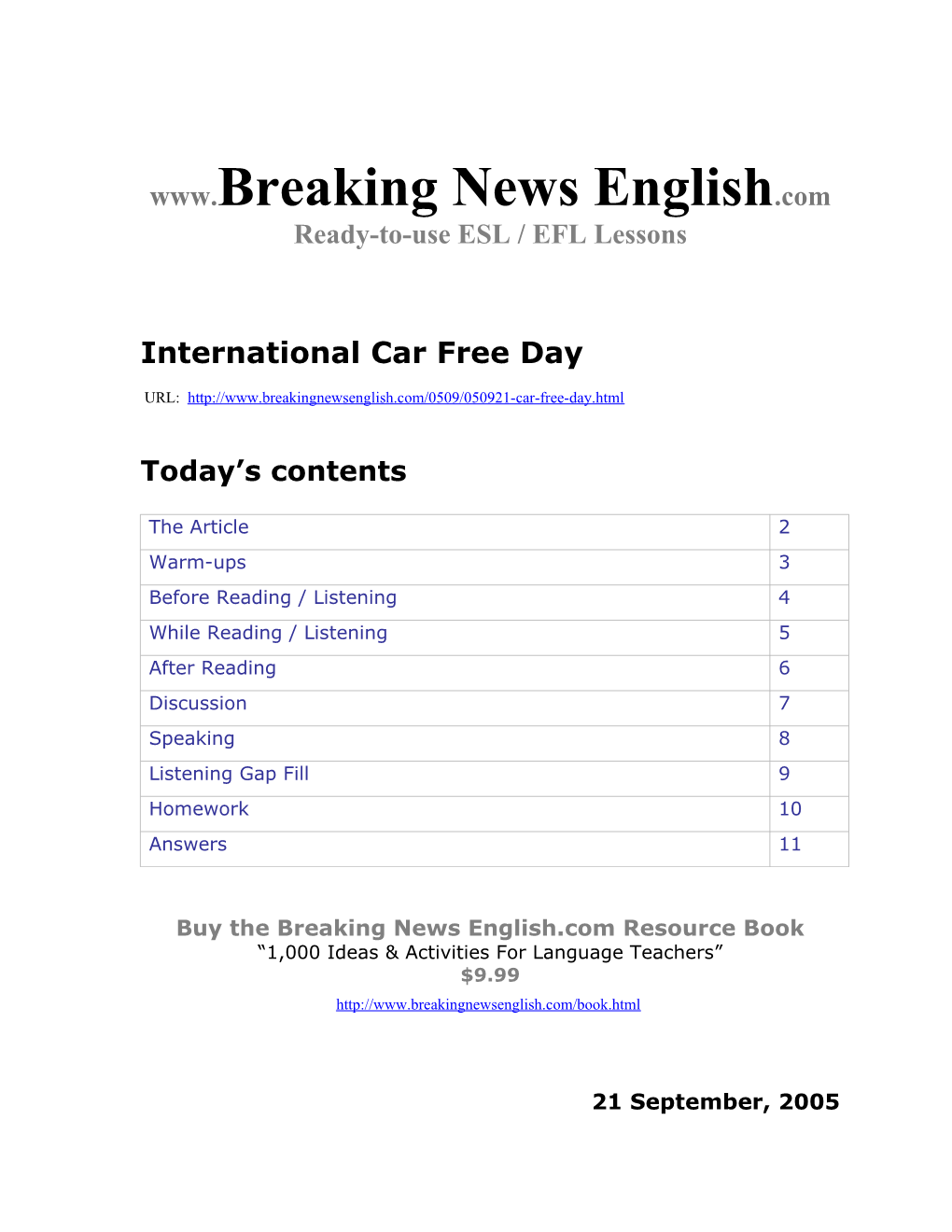 International Car Free Day