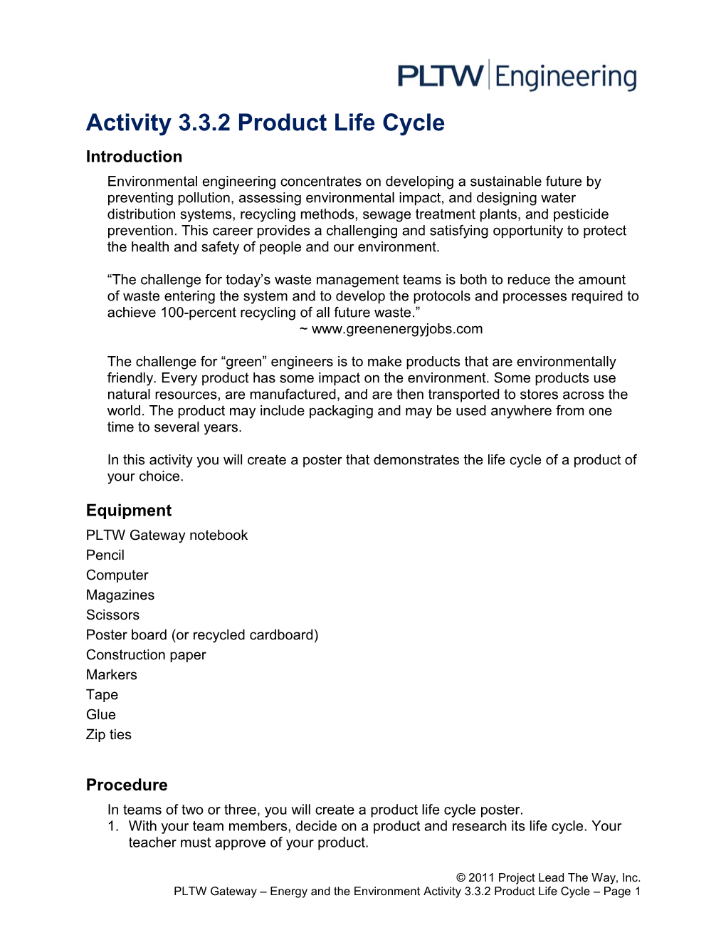 Activity 3.3.2 Product Life Cycle
