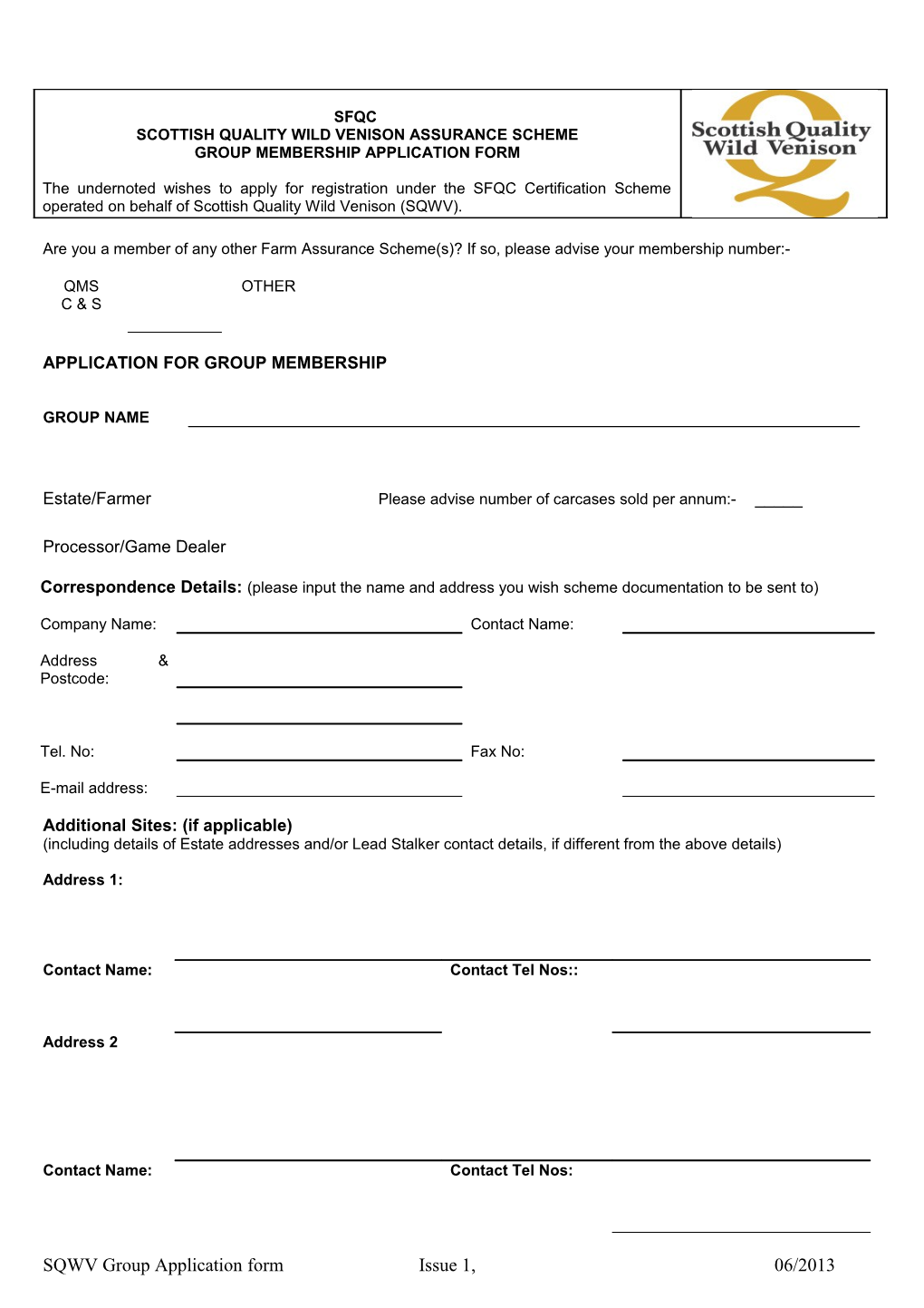 Associate Membership Feeds - Application Form