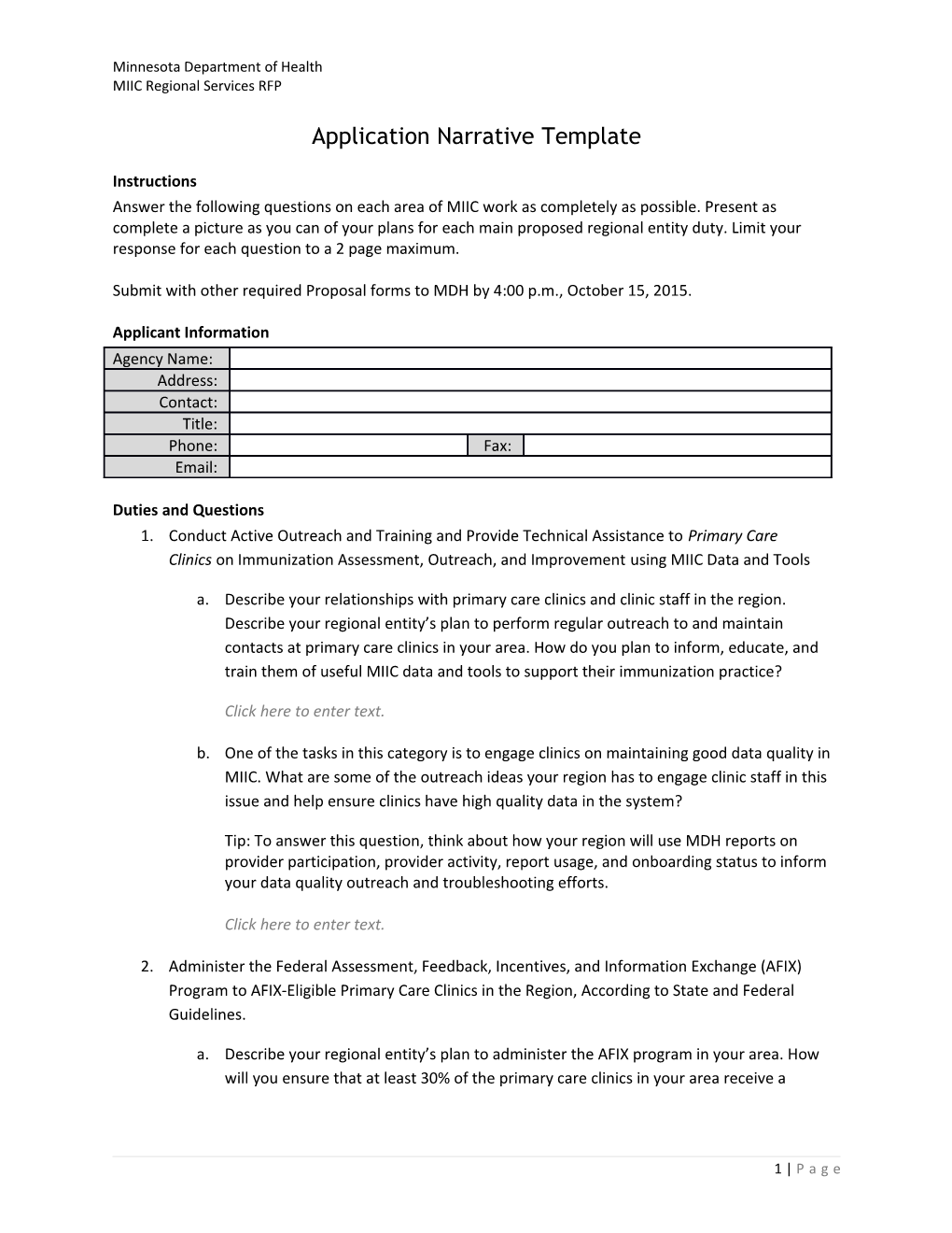 MIIC Regional Services RFP