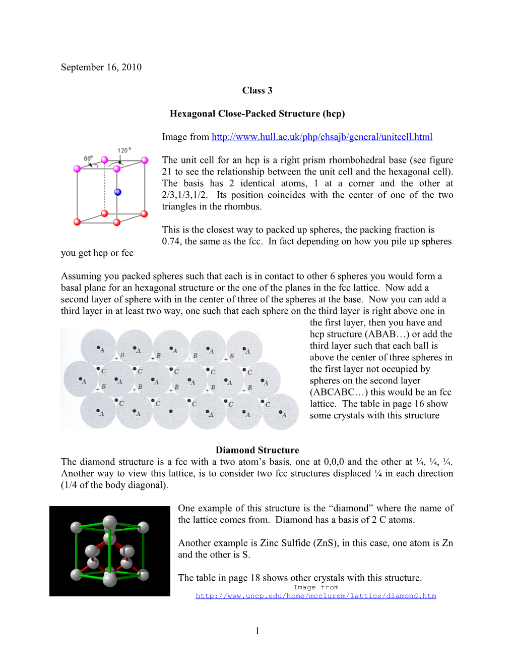 Hexagonal Close-Packed Structure (Hcp)