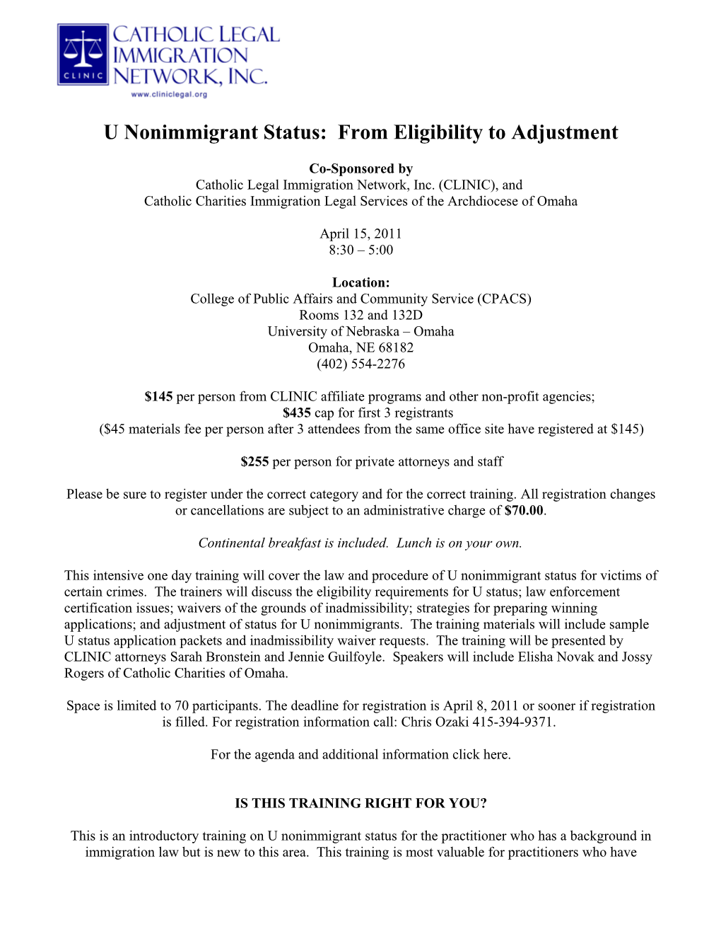 U Nonimmigrant Status: from Eligibility to Adjustment