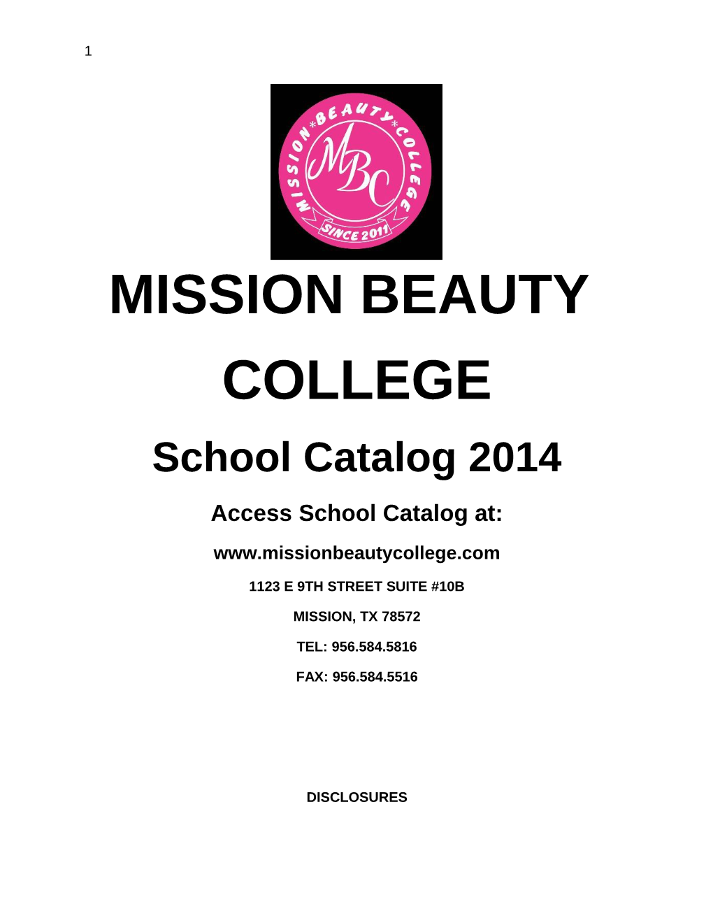 School Catalog 2014