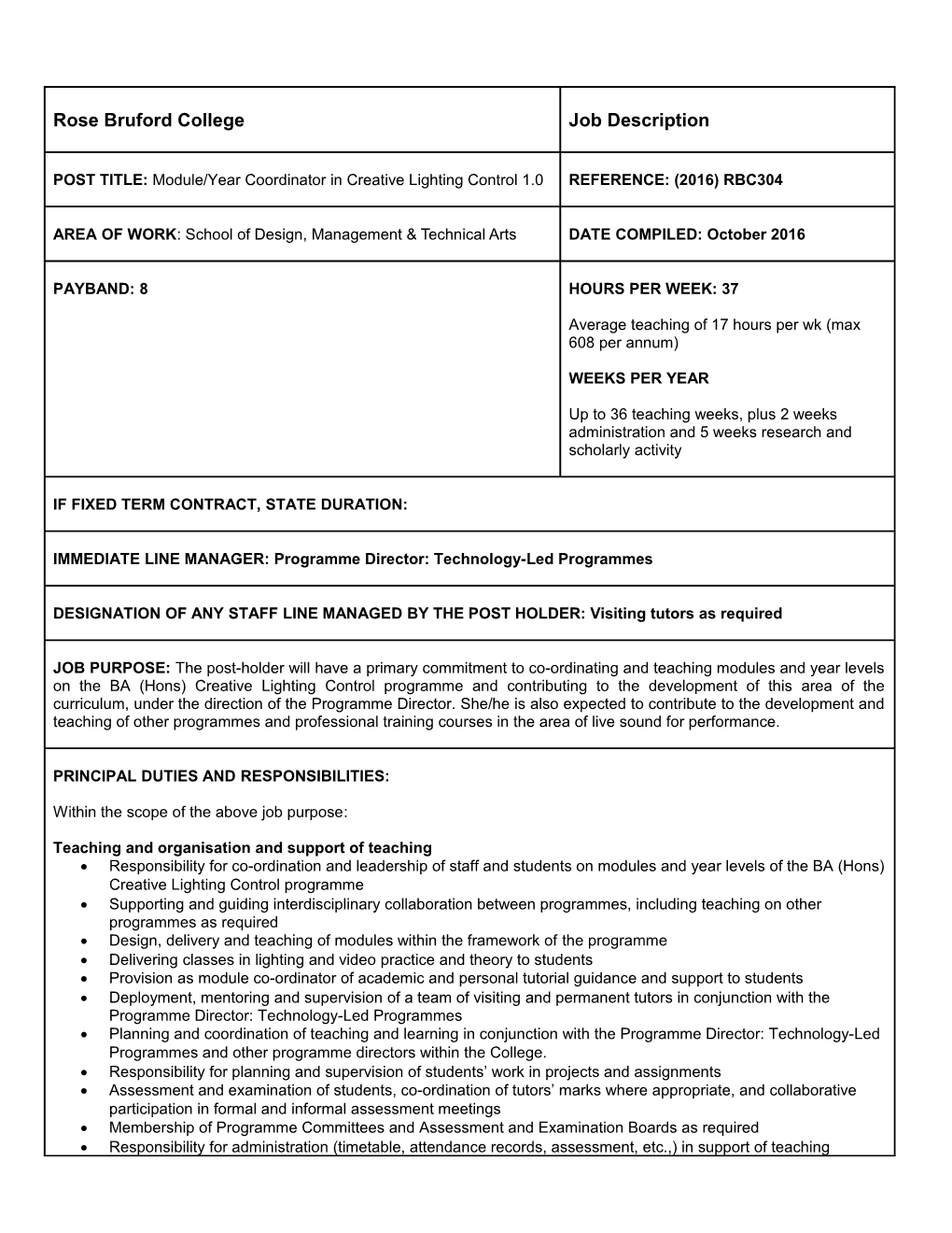 Design, Delivery and Teaching of Modules Within the Framework of the Programme