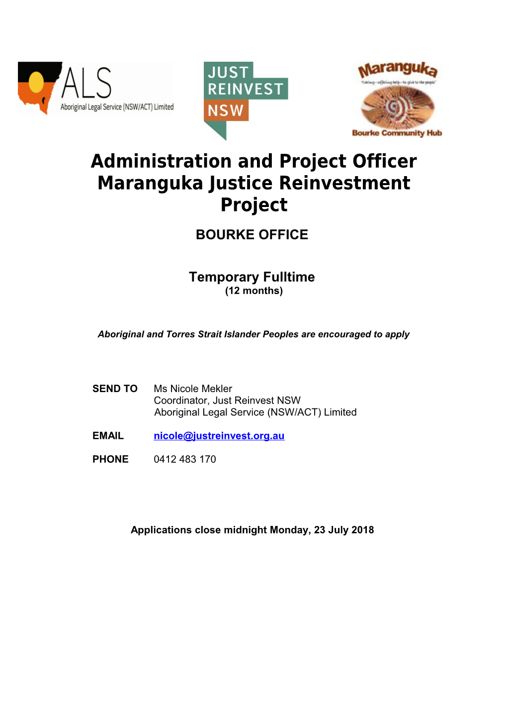 Administration and Project Officer