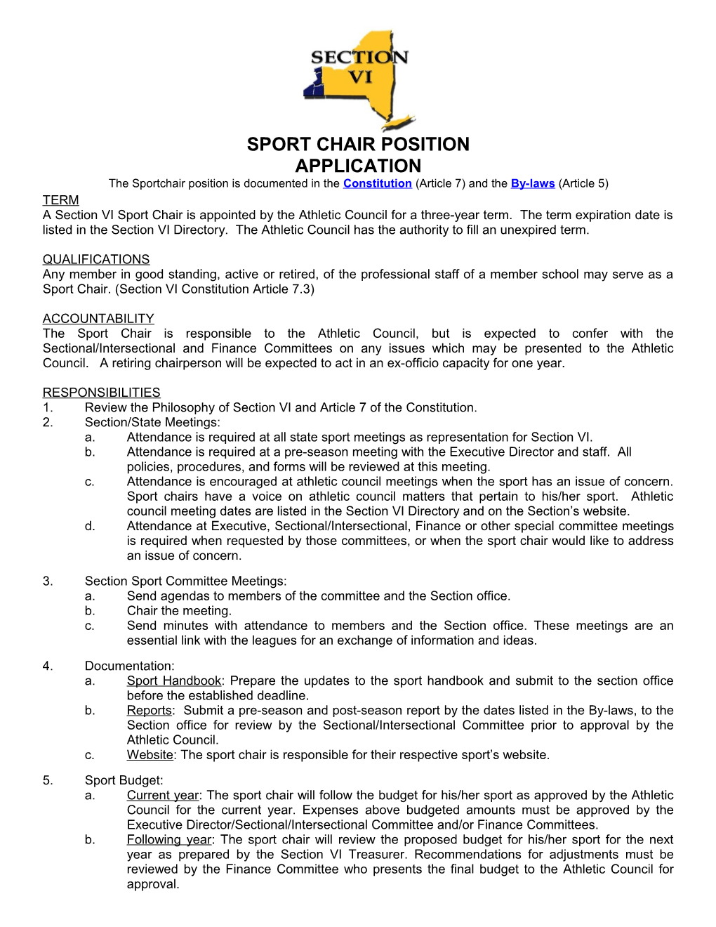 Section Vi Sportchair Position