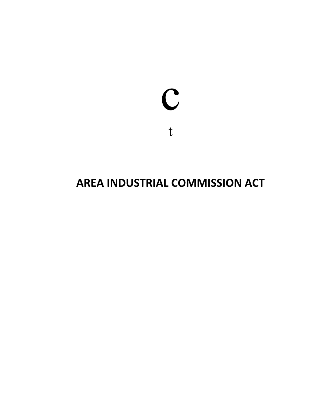 Area Industrial Commission Act
