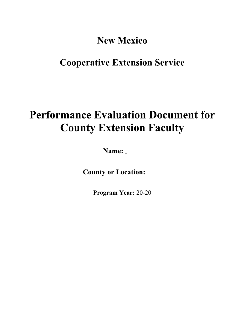 Performance Evaluation Document For