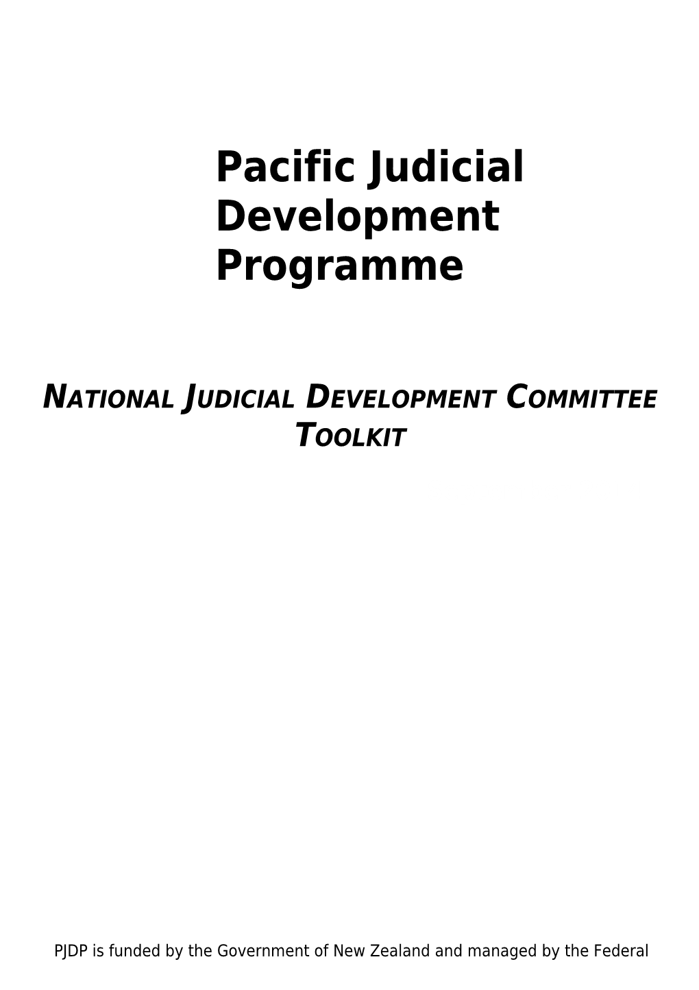 National Judicial Development Committee Toolkit
