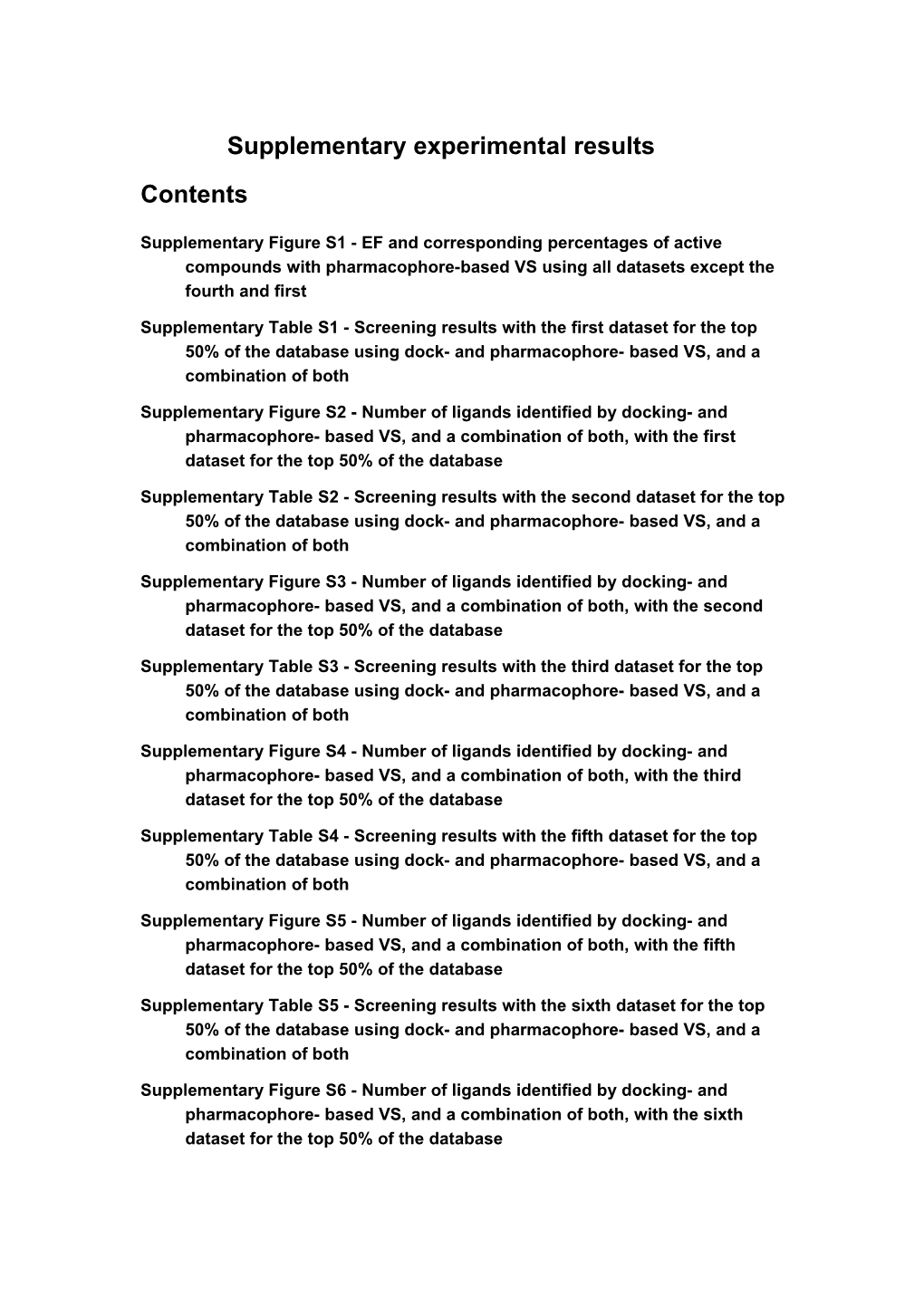 Supplementary Experimental Results