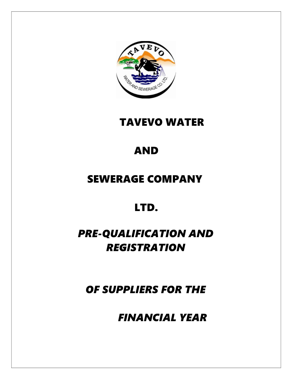 Tavevo Water and Sewerage Company Ltd