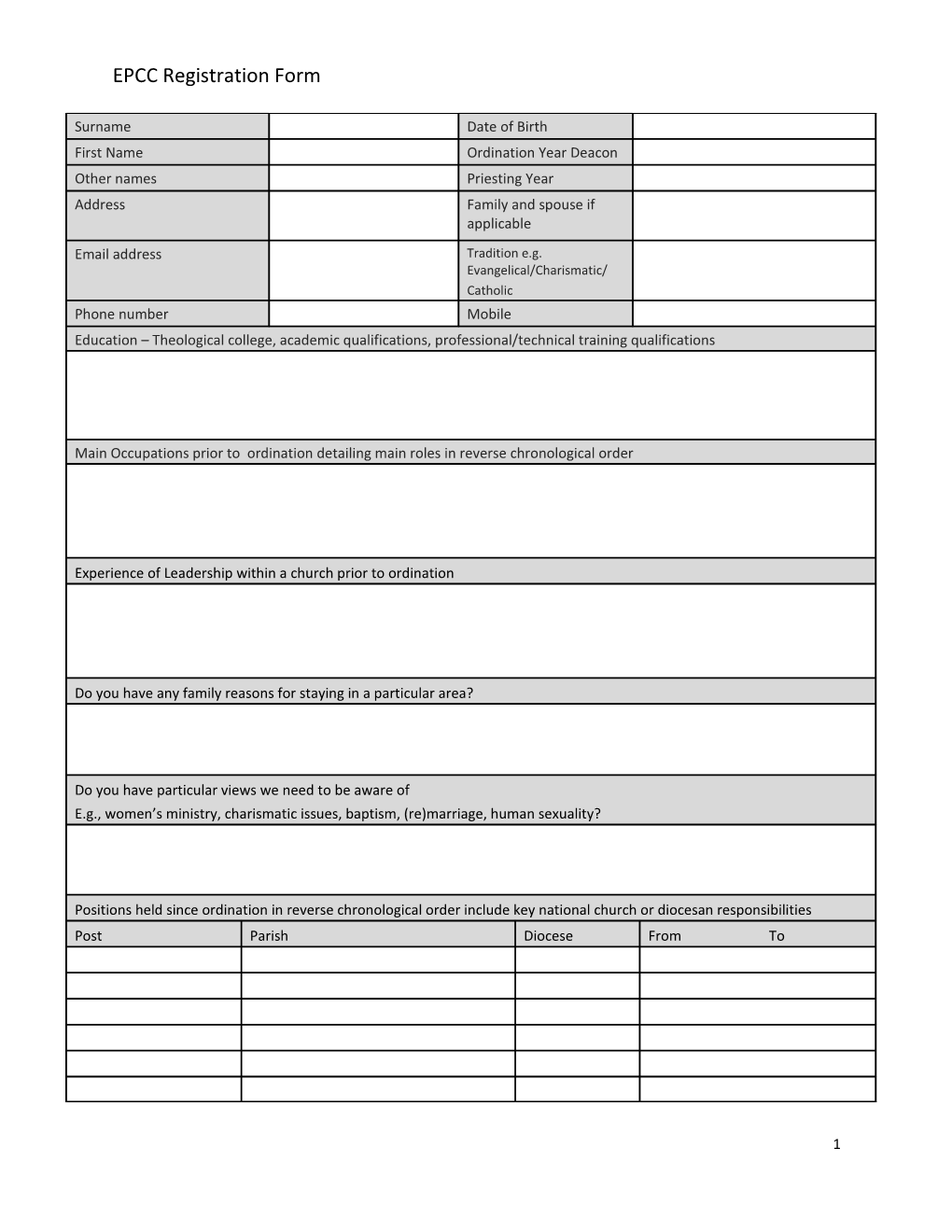 EPCC Registration Form