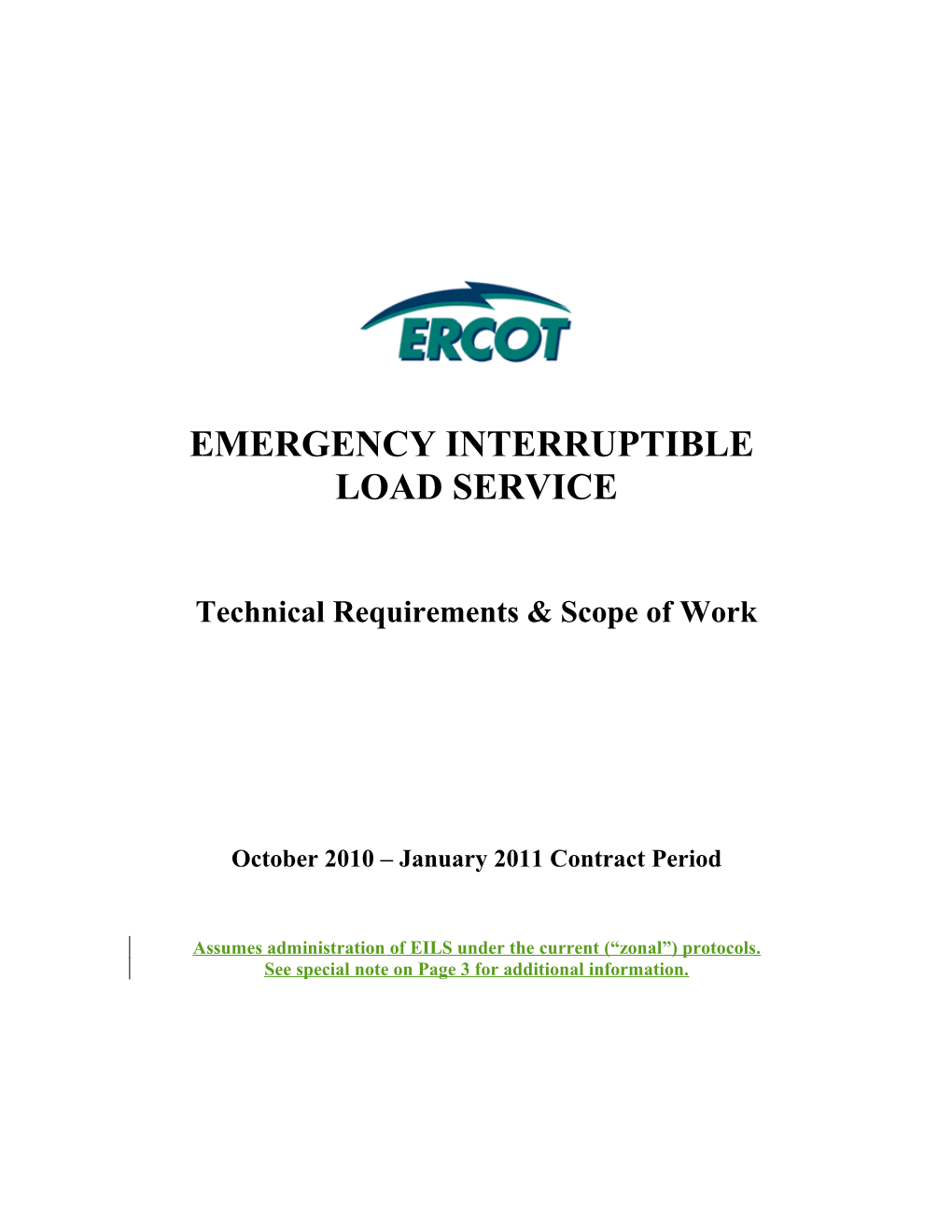 ERCOT Emergency Interruptible Load Service