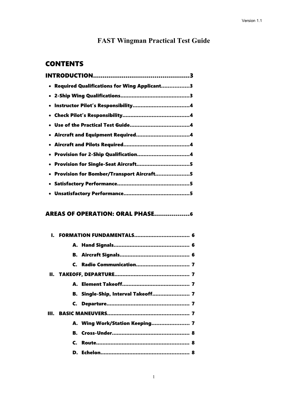 FAST Wingman Practical Test Guide