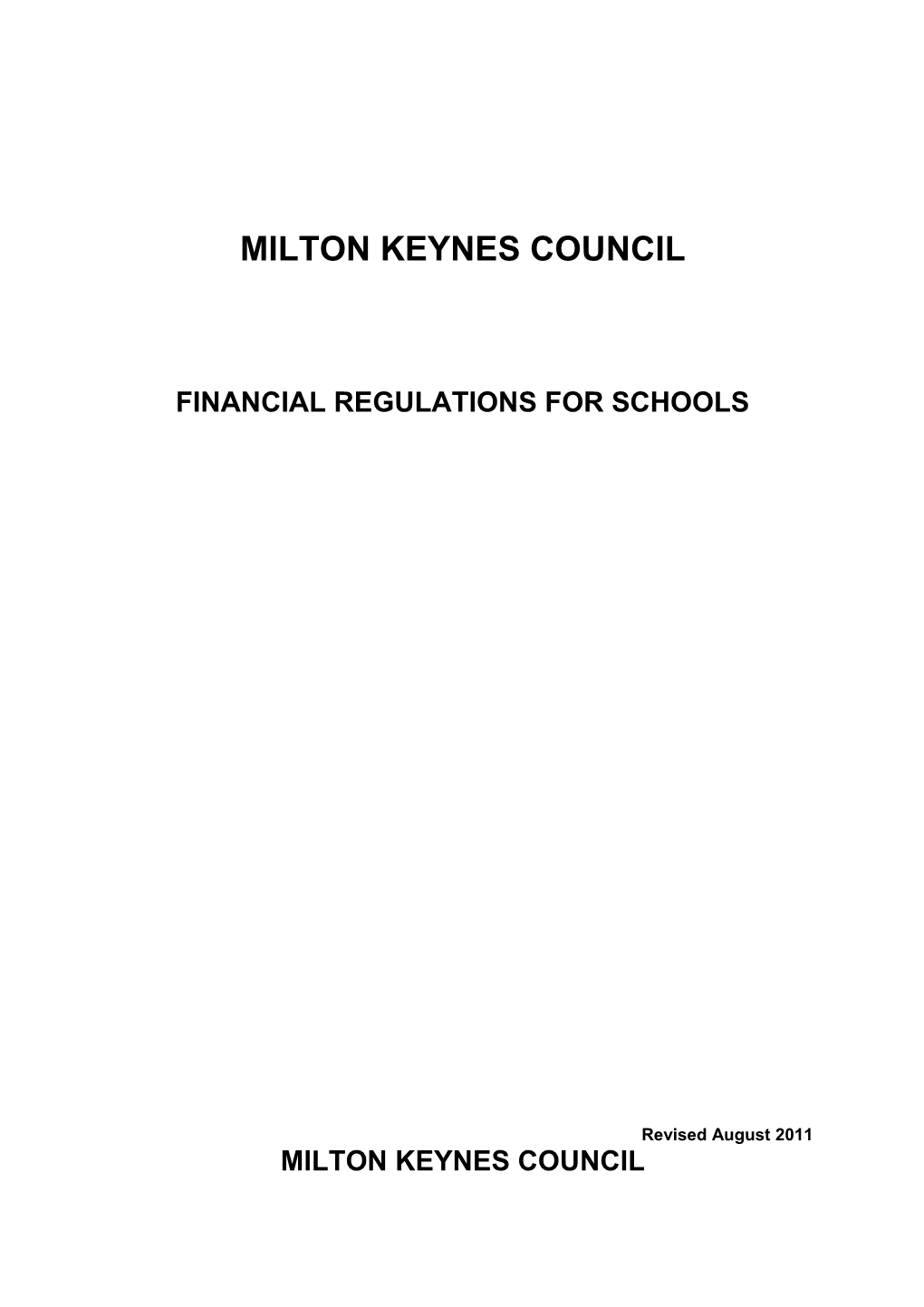 Financial Regulations for Schools