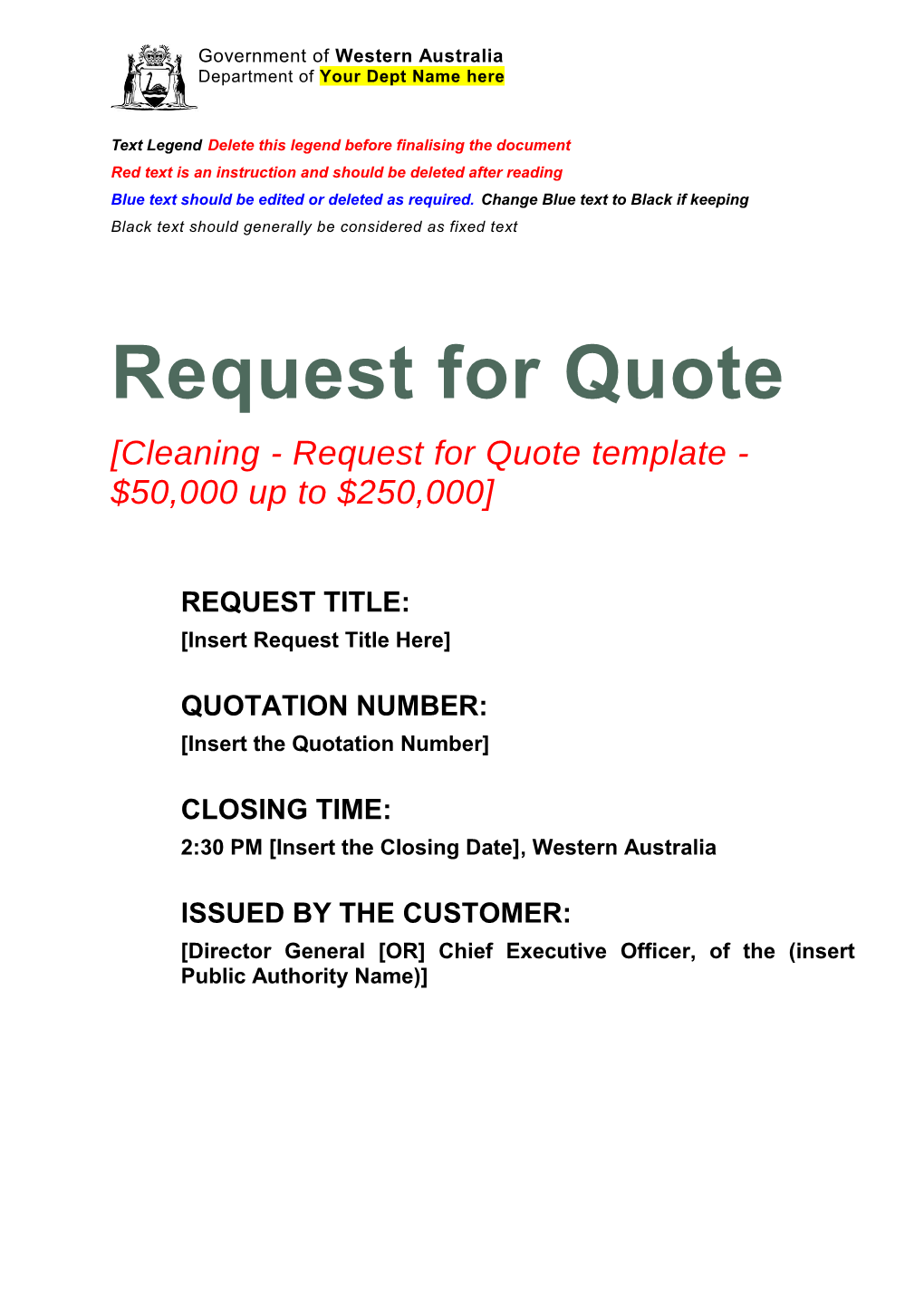 Request for Quote Cleaning
