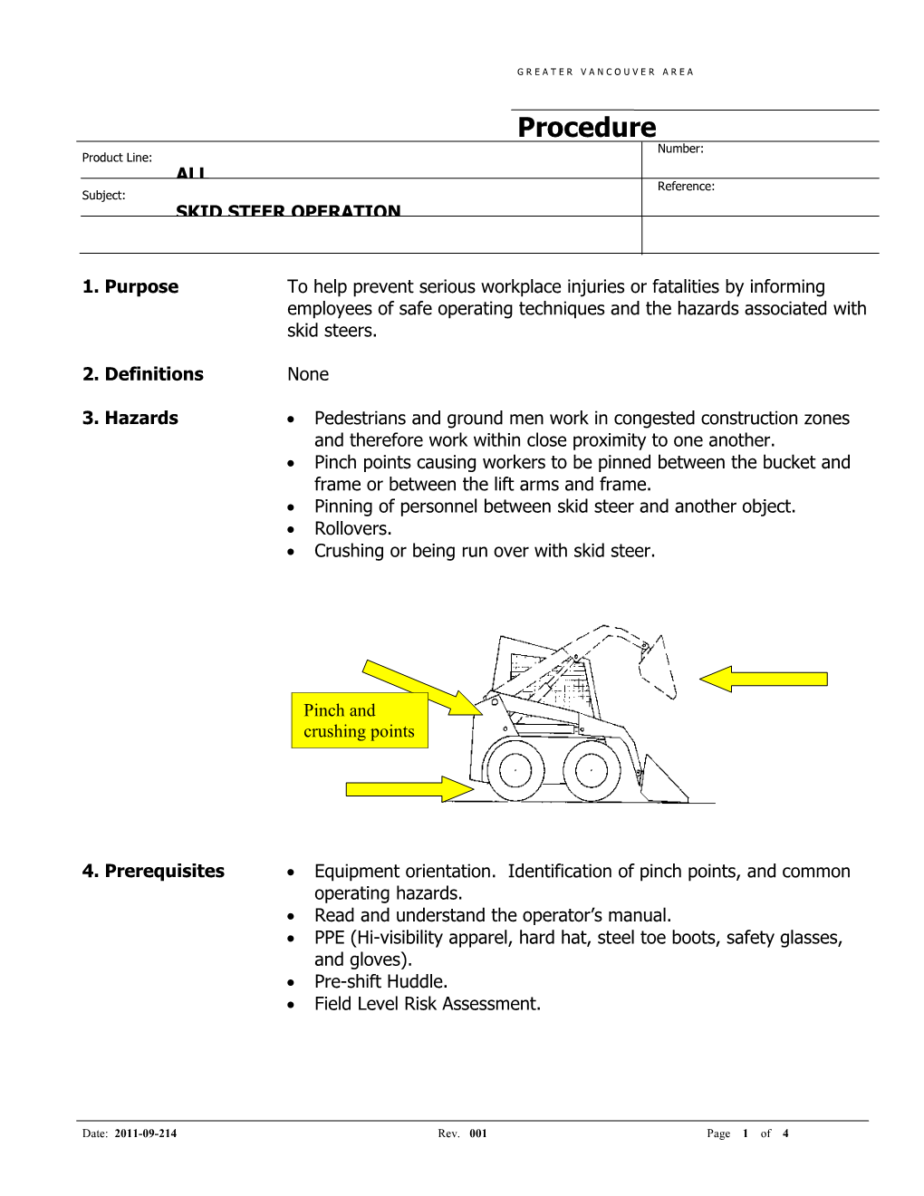 Pinning of Personnel Between Skid Steer and Another Object