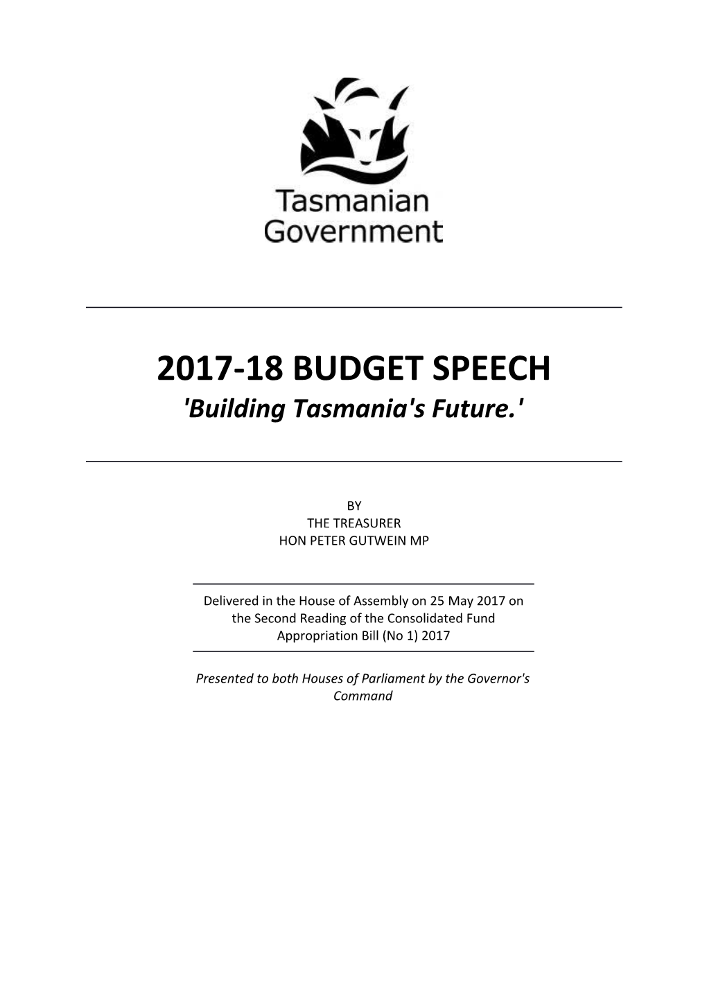 2017-18 Budget Speech (Word Accessible)