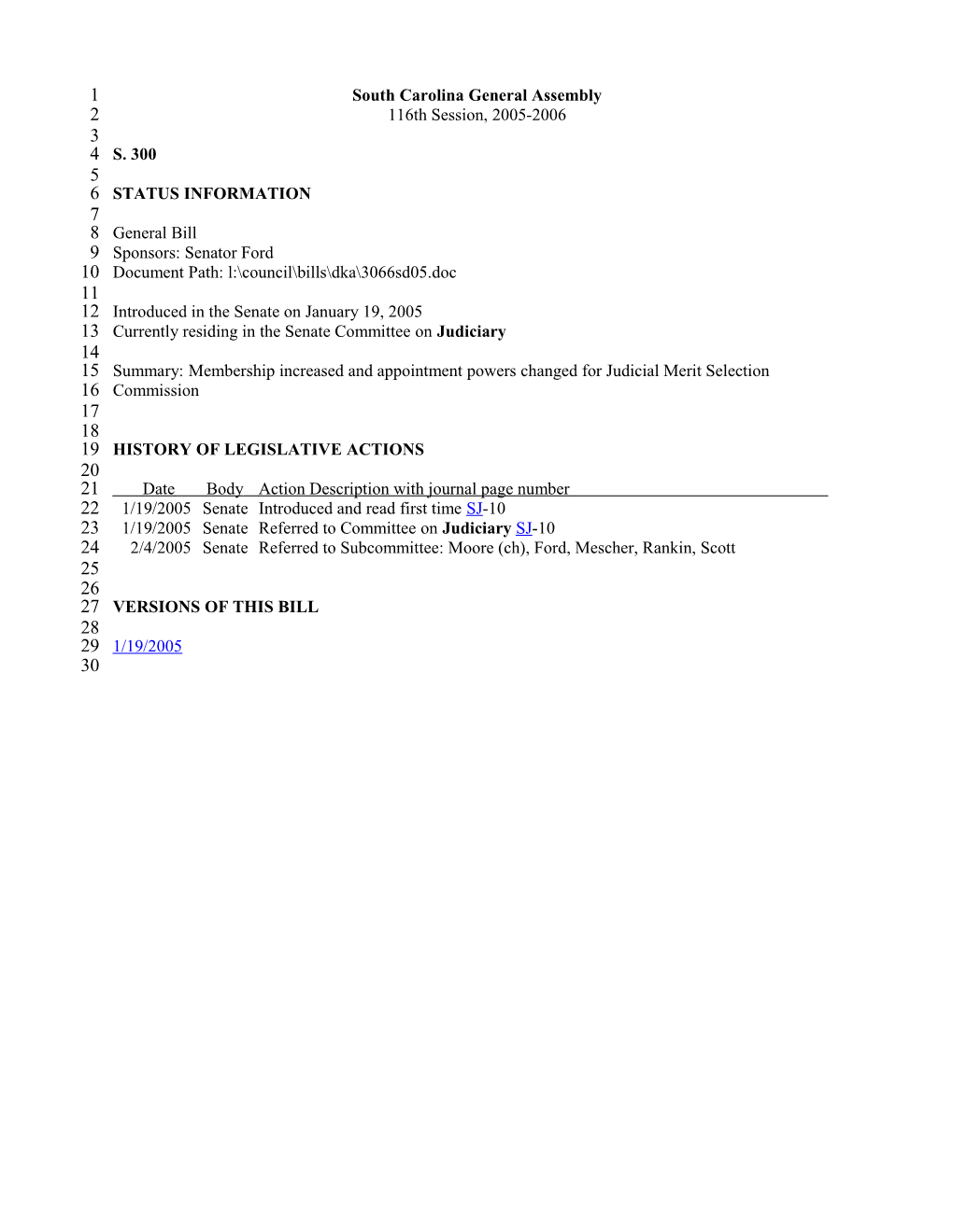 2005-2006 Bill 300: Membership Increased and Appointment Powers Changed for Judicial Merit