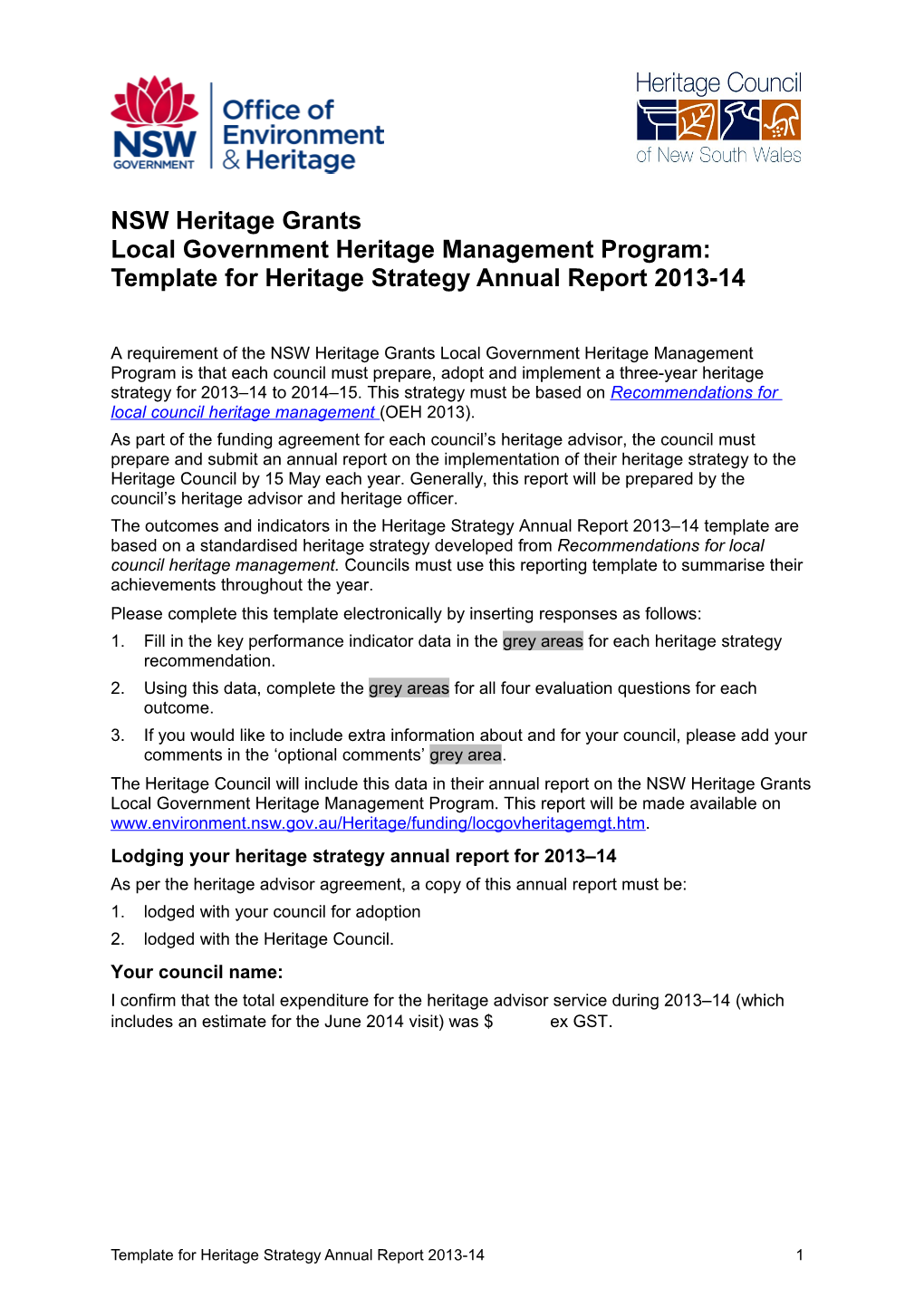 NSW Heritage Grants Local Government Heritage Management Program