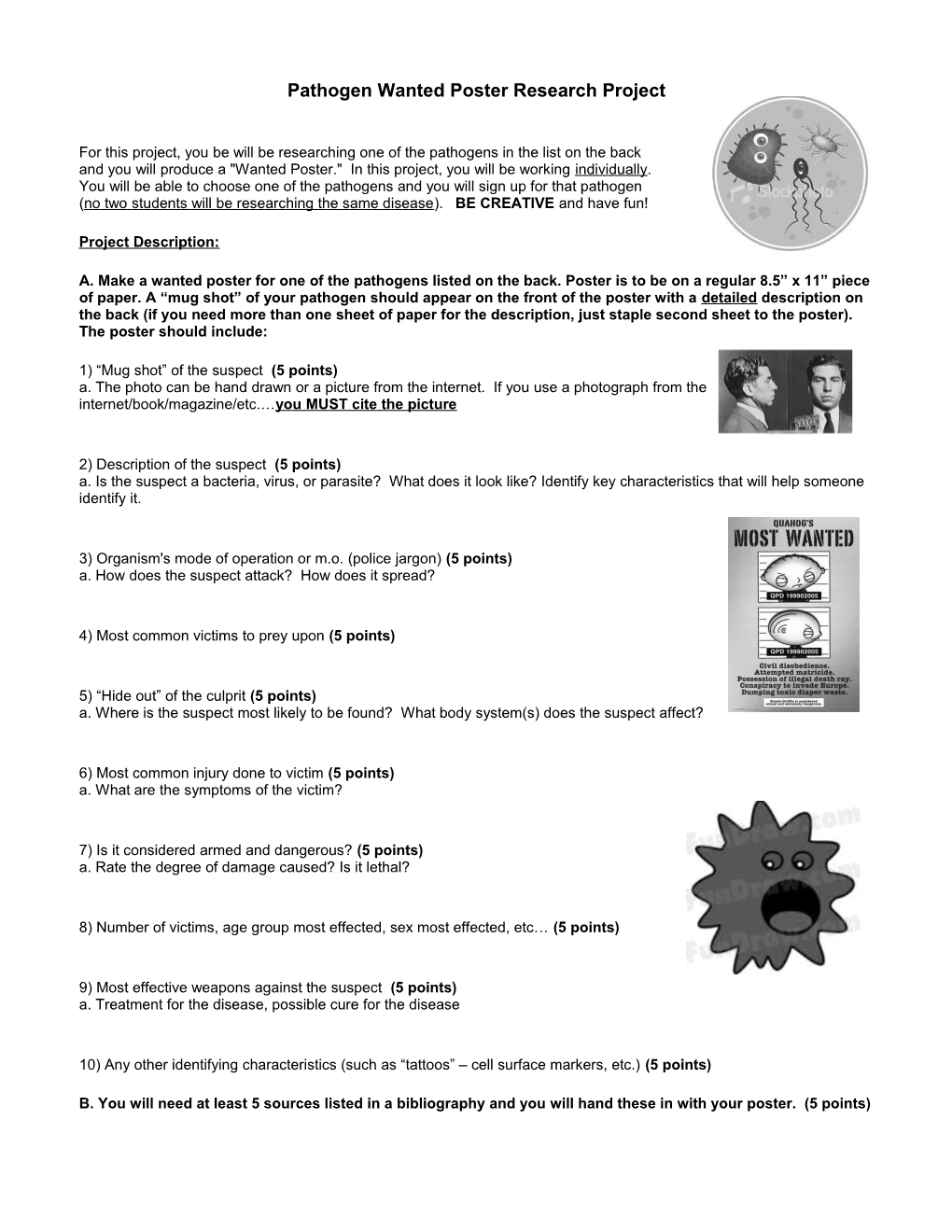 Pathogen Wanted Poster Research Project