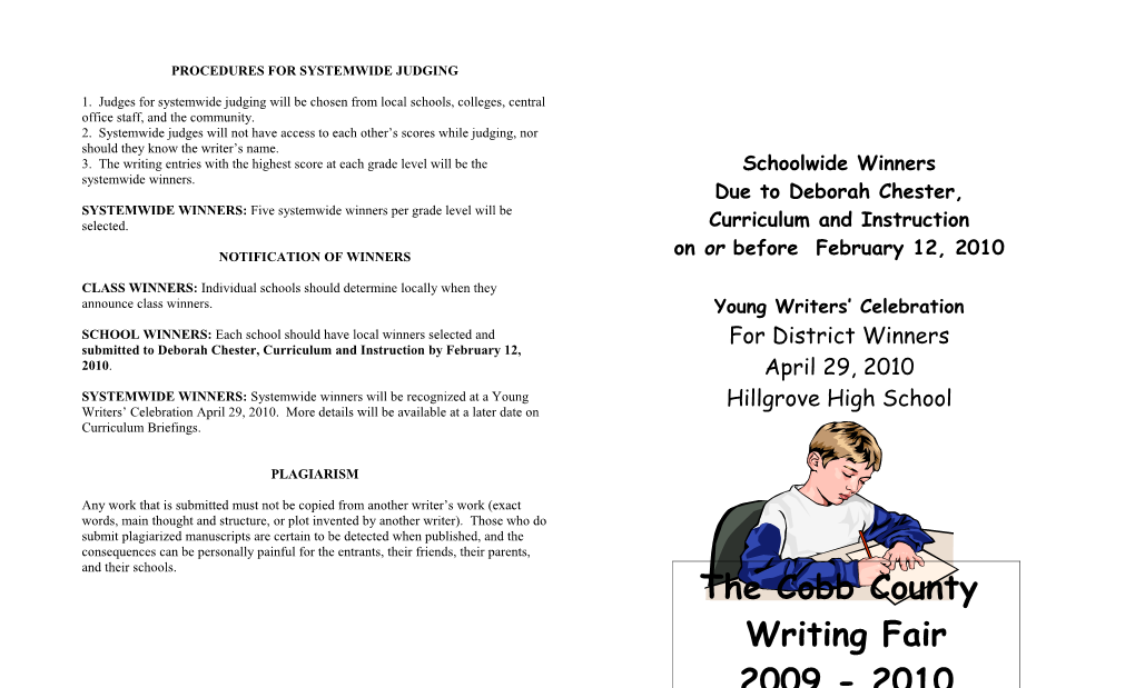 The Cobb County Writing Fair