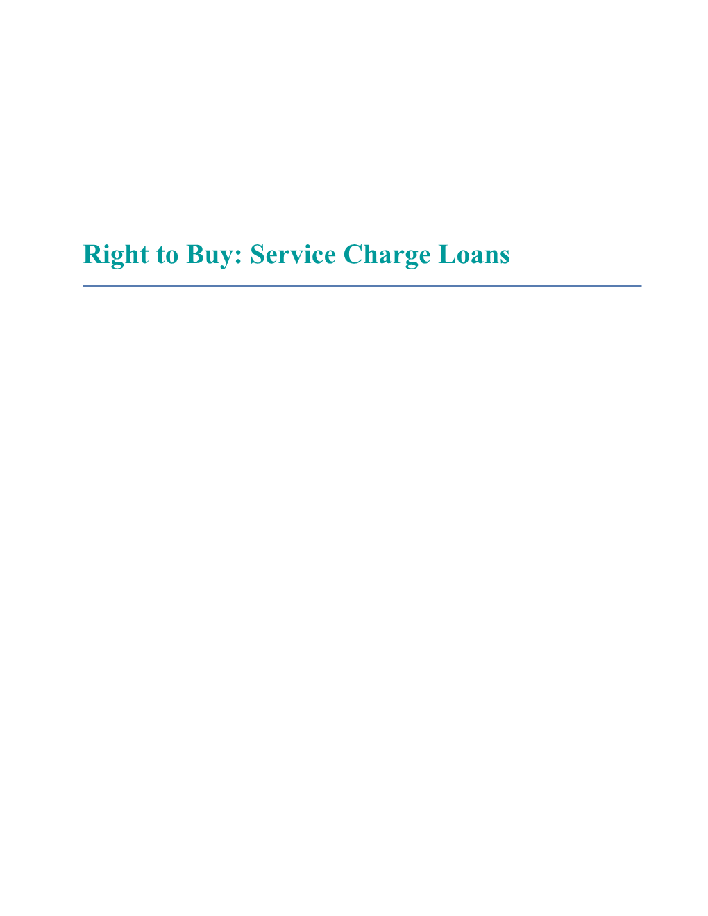 Right to Buy: Service Charge Loans