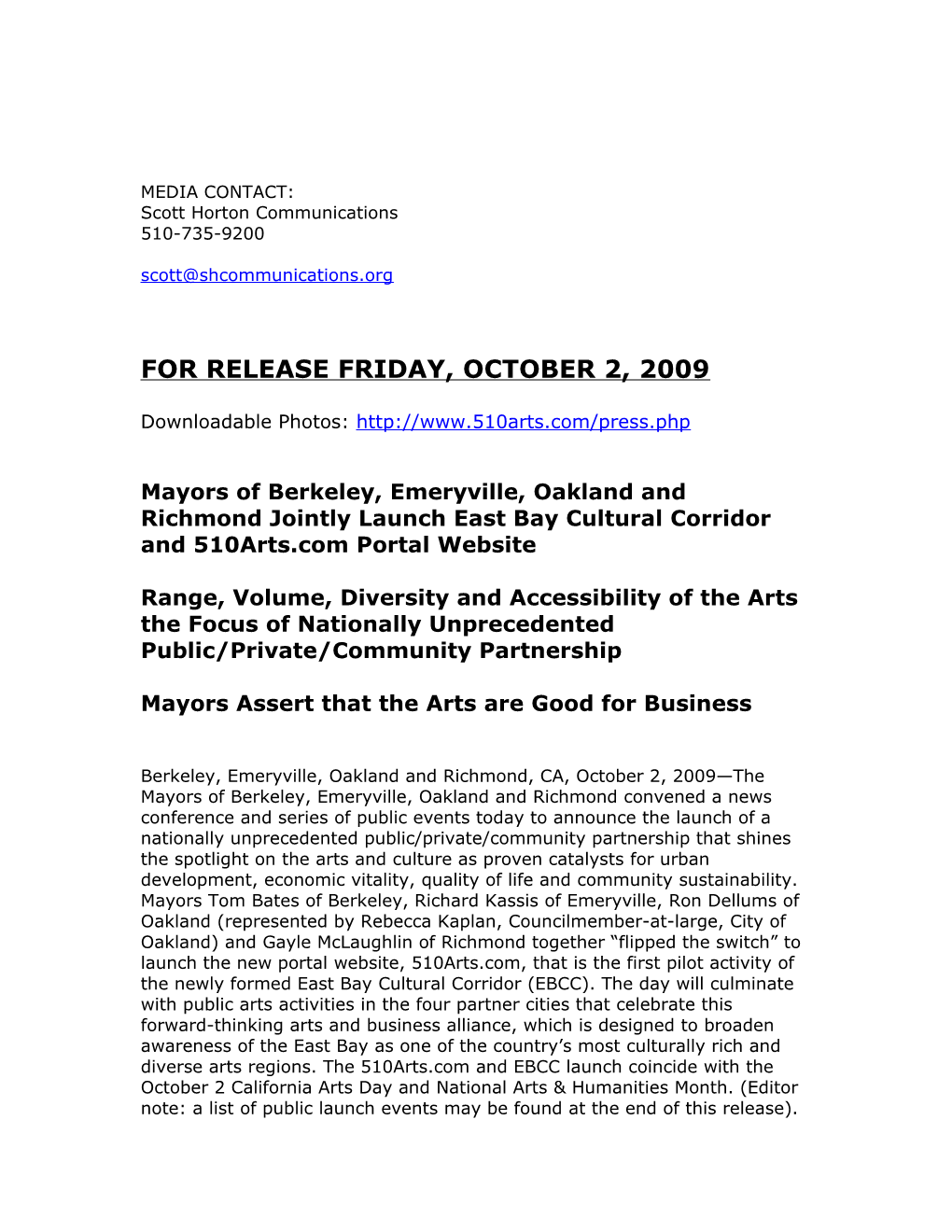 Mayors Assert That the Arts Are Good for Business