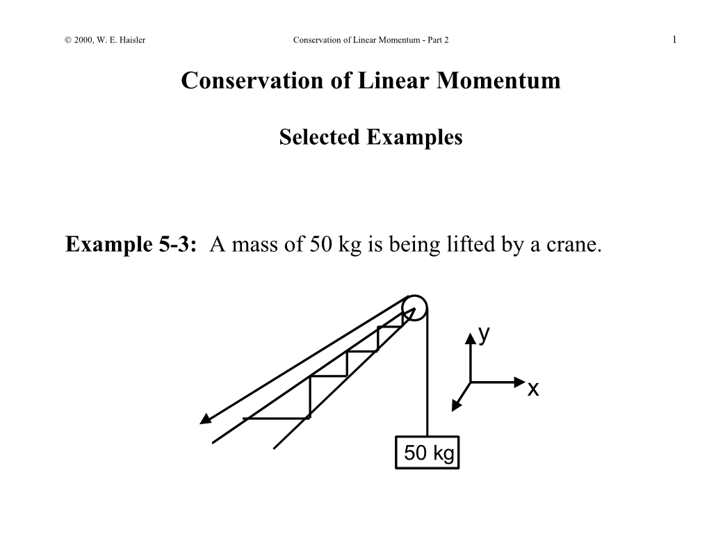 2000, W. E. Haislerconservation of Linear Momentum - Part 21