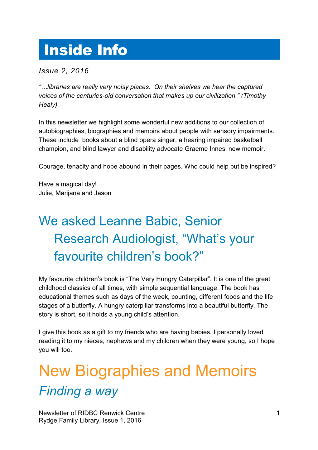 We Asked Leanne Babic, Senior Research Audiologist, What S Your Favourite Children S Book?