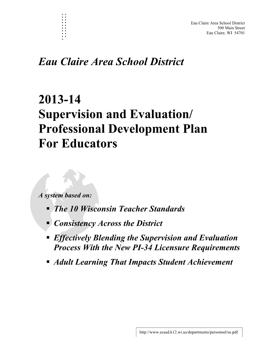 Supervision and Evaluation/ Professional Development Plan